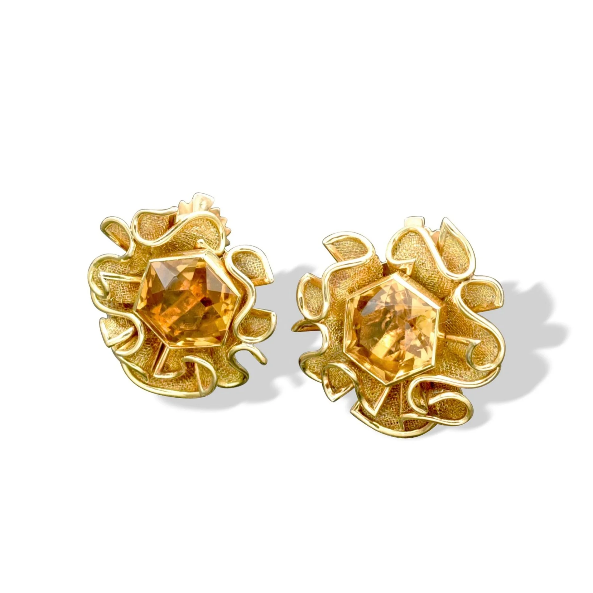 Pair of citrine earrings, by Van Cleef & Arpels, 1949
