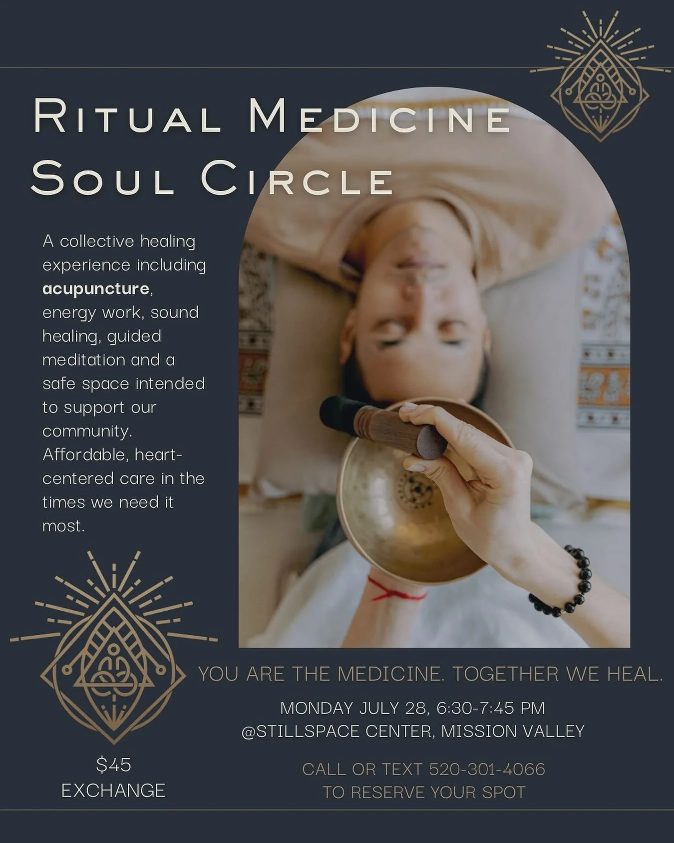 Soul Circle &mdash; Summer Fire Edition 🔥 Monday, June 28 | 6:30&ndash;7:45pm | $45
We gather again, this time under the embers of summer &mdash; to honor the fire element, the passion in our hearts, and the electric inspiration of our spirit.

This