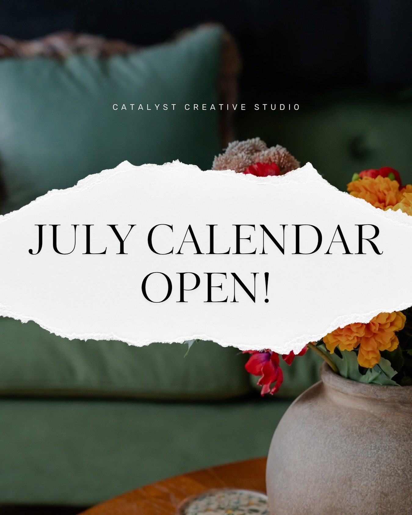 ✨ Calling all creatives, coaches, and small biz owners! ✨

The Catalyst Creative Studio calendar is now open for workshop bookings for the month of July&mdash; now through June 15th!

We love partnering with local entrepreneurs to bring events to lif