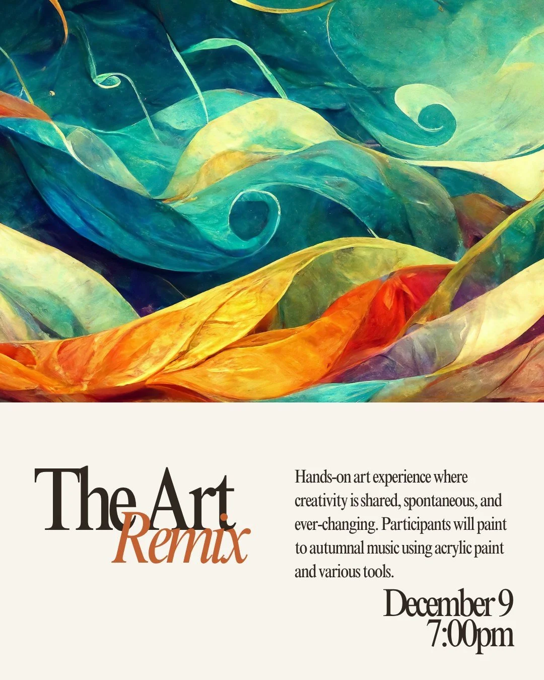 The Art Remix &mdash; December 9 at 7:00pm
at Catalyst Studio, Goffstown NH

Step into a joyful, hands-on art experience where creativity is spontaneous, shared, and ever-changing. Guided by artist and creativity coach Brandy Patterson, participants 