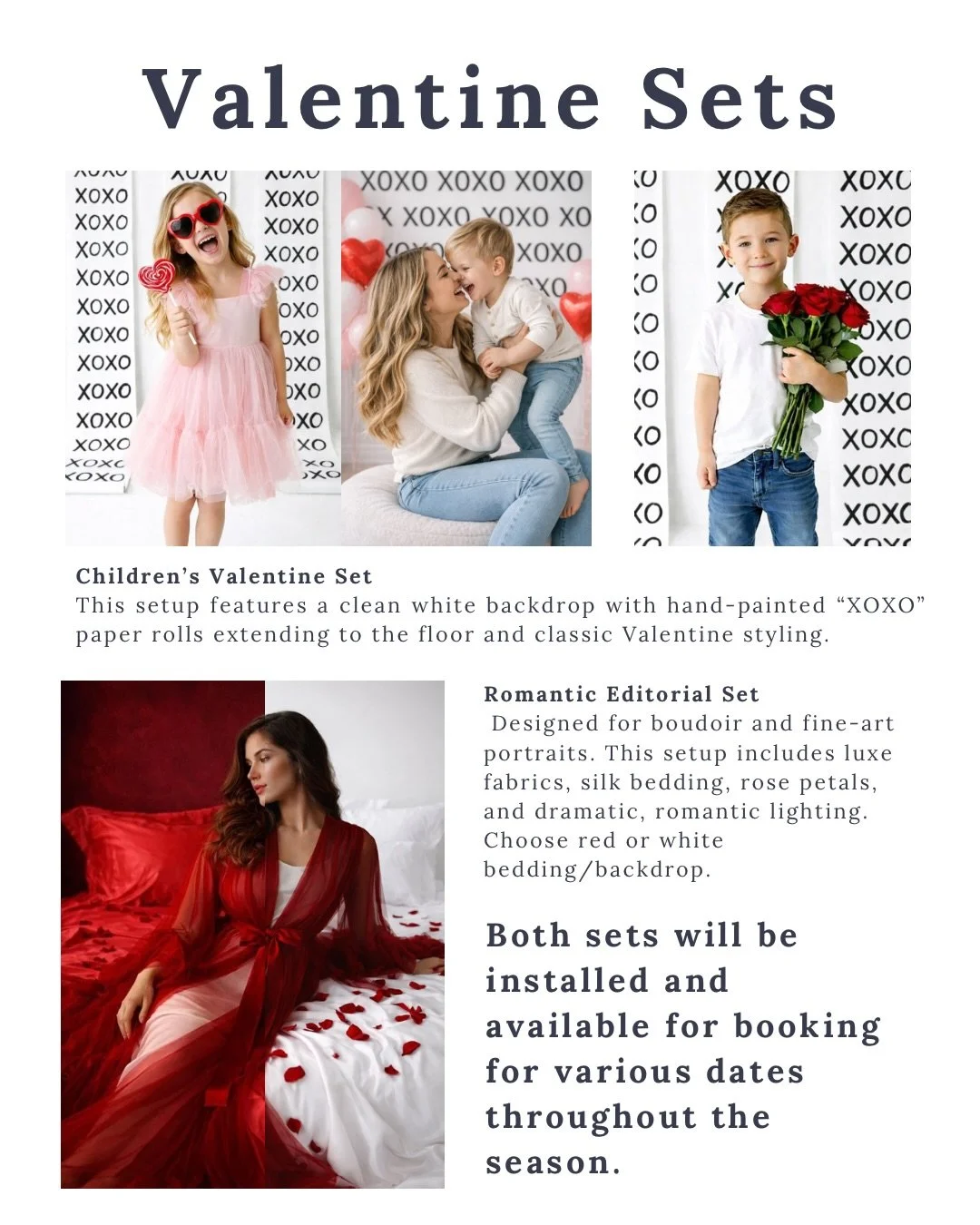 Valentine&rsquo;s photo sets are now available at Catalyst Creative Studio! 

These Valentine setups are designed for photographers who want clean, modern, high-end sets for Valentine mini sessions without over-styling or clutter.

Two Valentine set 