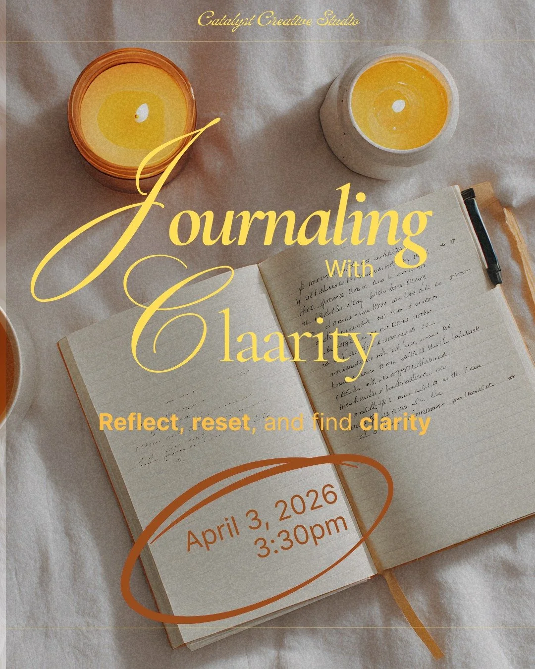 When was the last time you actually slowed down and listened to your own thoughts?

Journaling isn&rsquo;t just writing&hellip; it&rsquo;s how you get unstuck, find clarity, and move forward with intention. This guided workshop will give you simple p