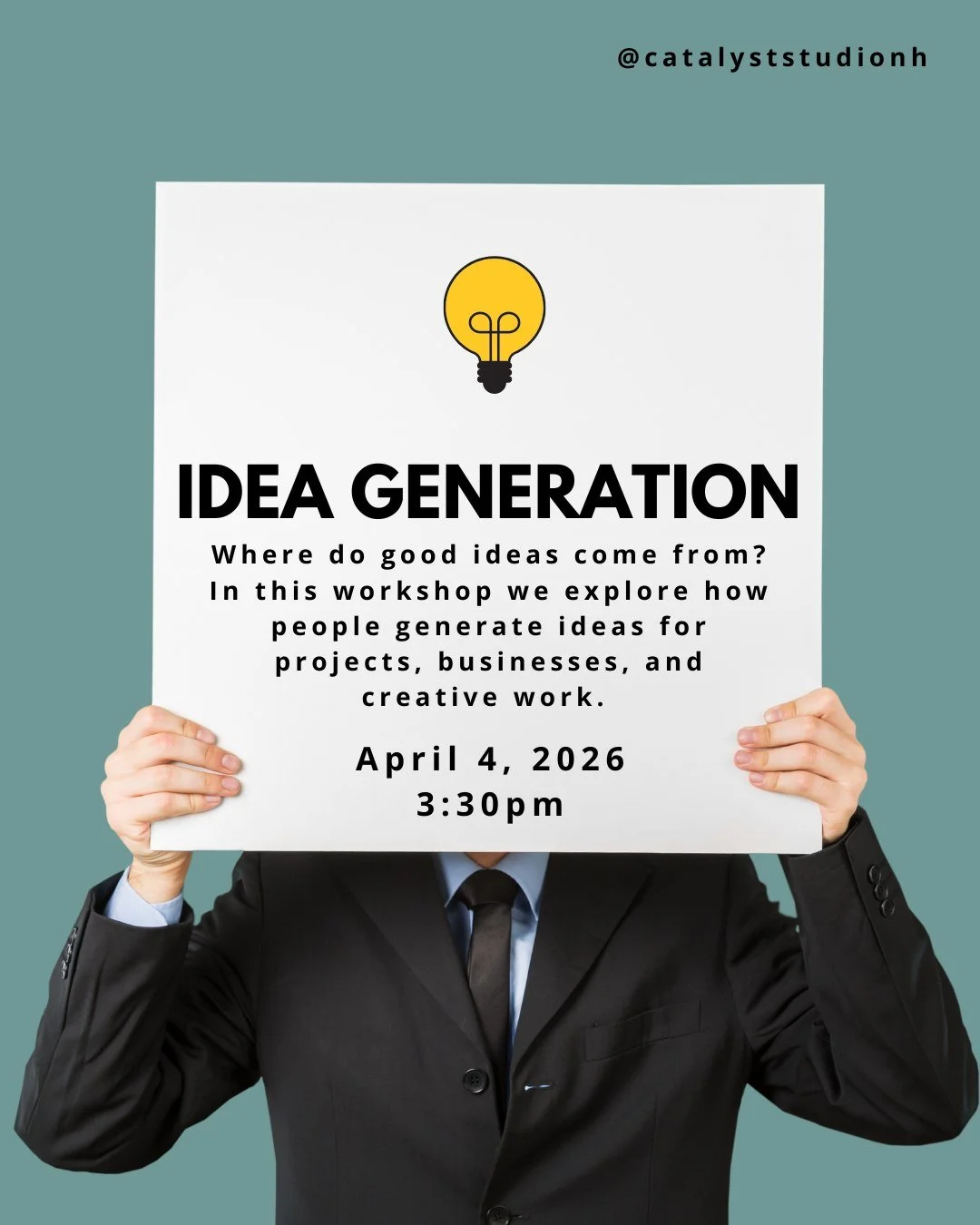 Good ideas don&rsquo;t just happen&hellip; they&rsquo;re built.

If you&rsquo;ve ever felt stuck, uninspired, or unsure how to take an idea further, this workshop will help you think differently. You&rsquo;ll walk away with real tools to generate, ca