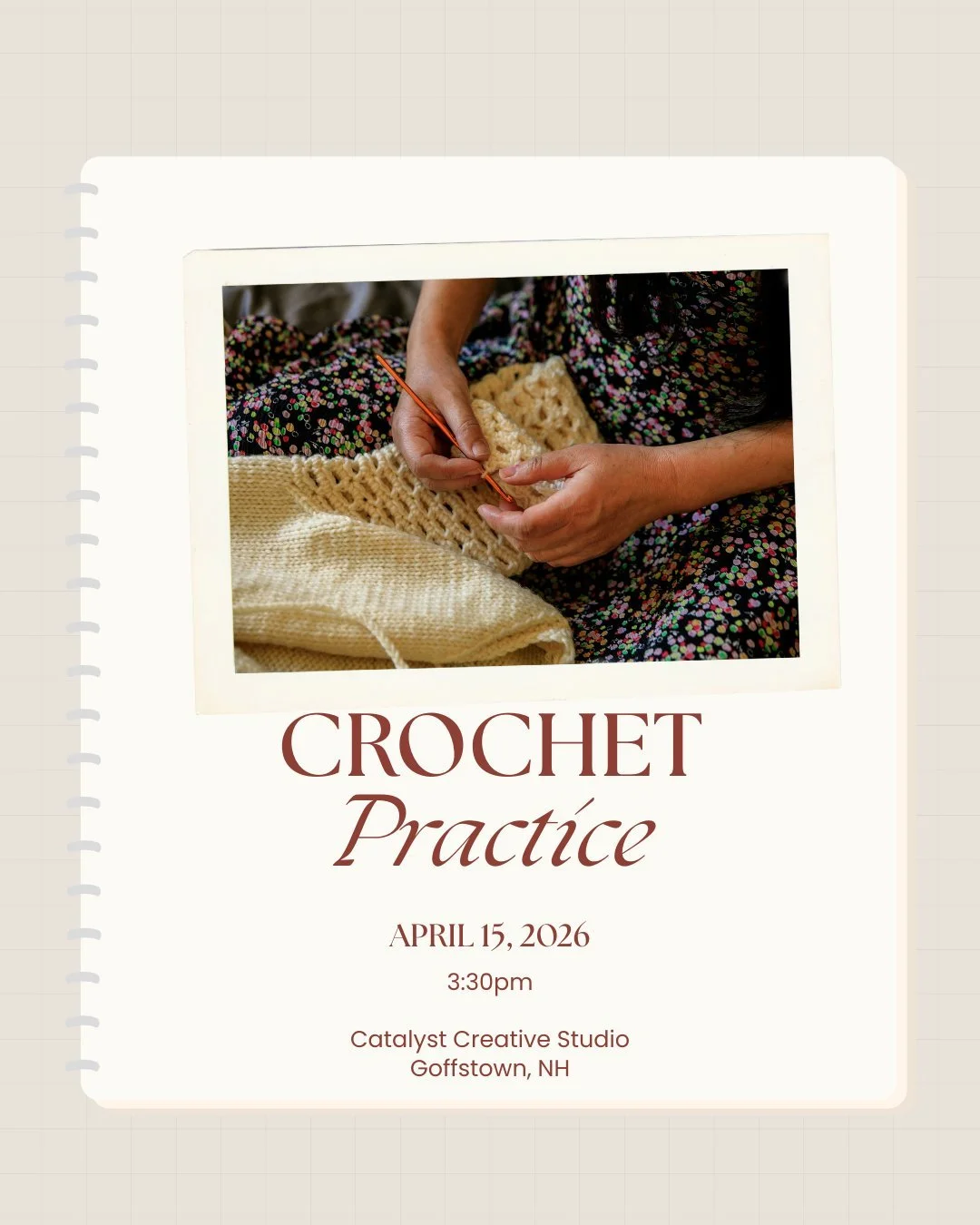 If you&rsquo;ve started crocheting but still feel unsure&hellip; this is for you.

This isn&rsquo;t a formal class, it&rsquo;s a space to practice, ask questions, and finally feel more confident with your stitches. Come as you are, bring what you&rsq