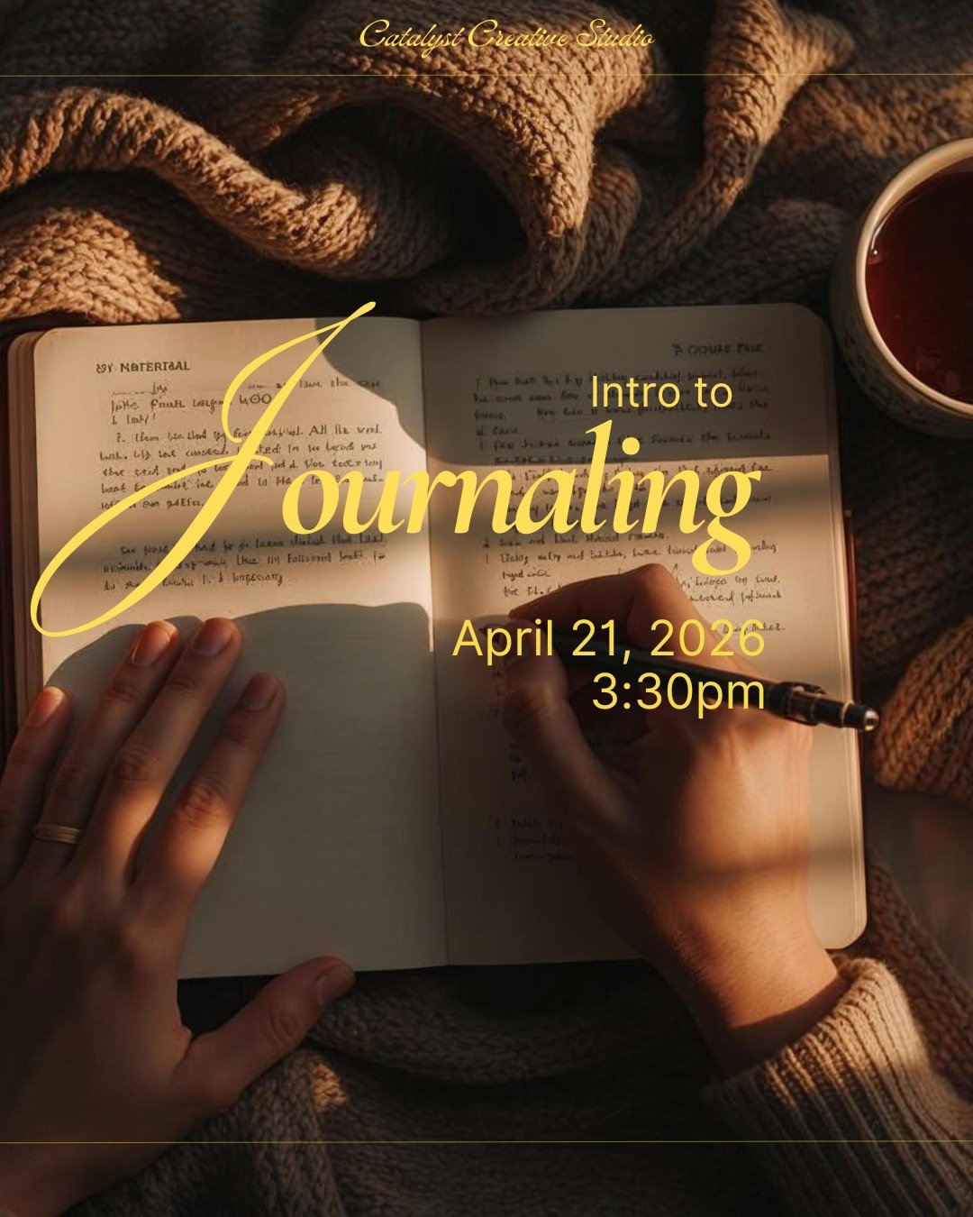 Feeling overwhelmed or stuck in your head lately?

This is your sign to pause.

Join us for a relaxed, beginner-friendly journaling workshop where you&rsquo;ll explore simple prompts and exercises to clear your mind, spark creativity, and reflect in 