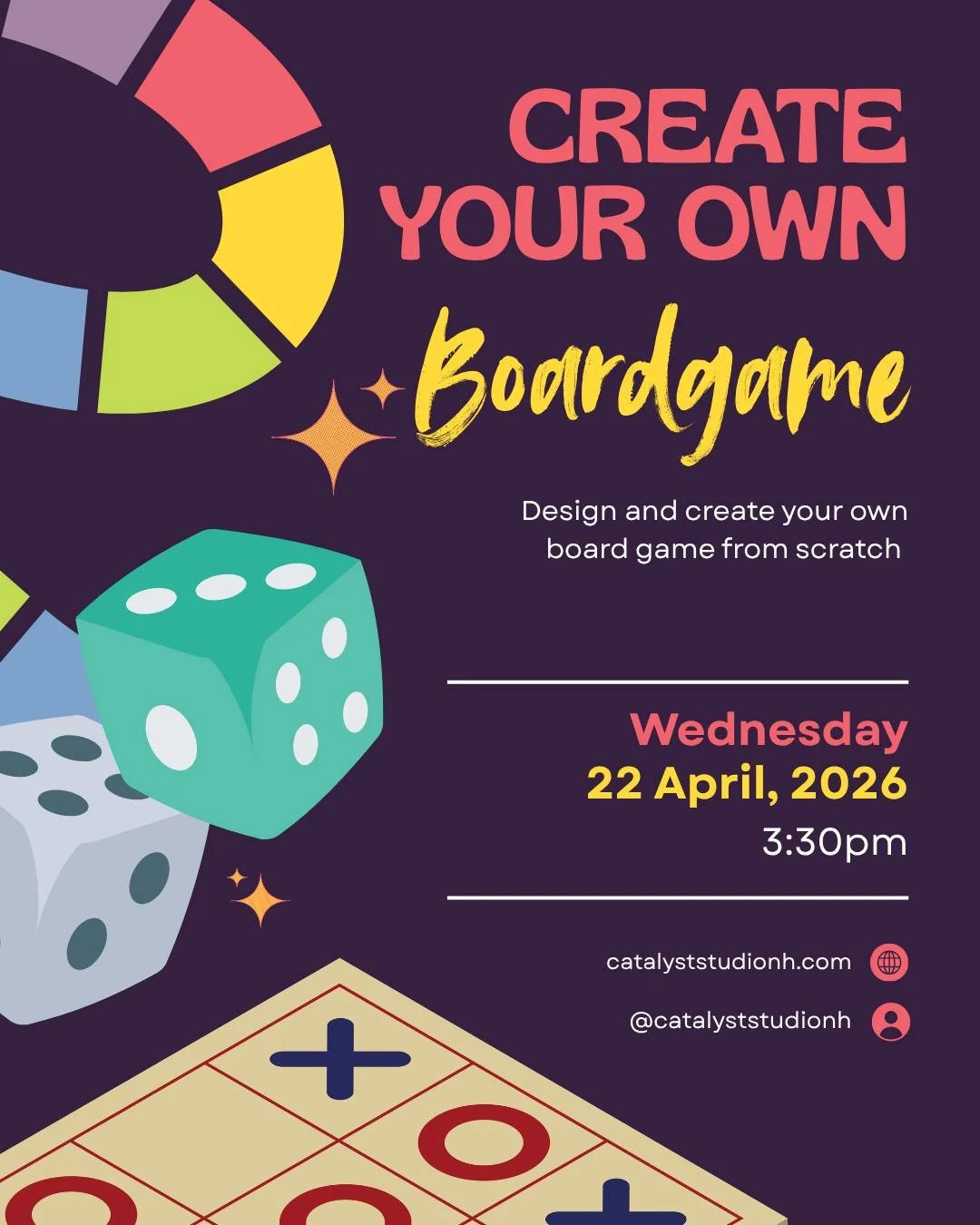 Looking for a fun, creative activity for your kids?

Let them design their own board game from scratch.

In this hands-on workshop, kids will create a theme, build their game board, and come up with their own rules and challenges. They&rsquo;ll leave