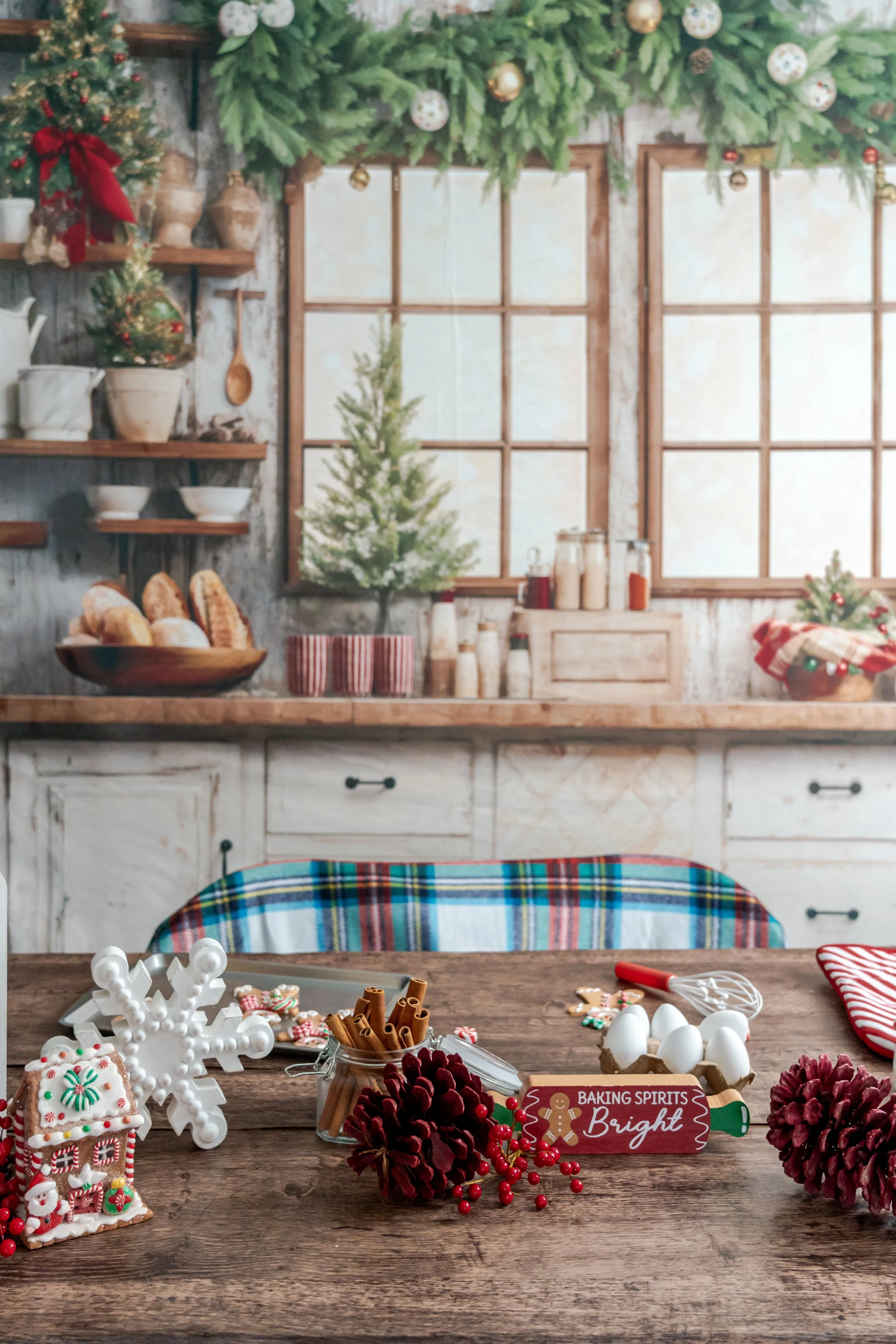 Christmas kitchen gingerbread making set for photographers and photoshoots