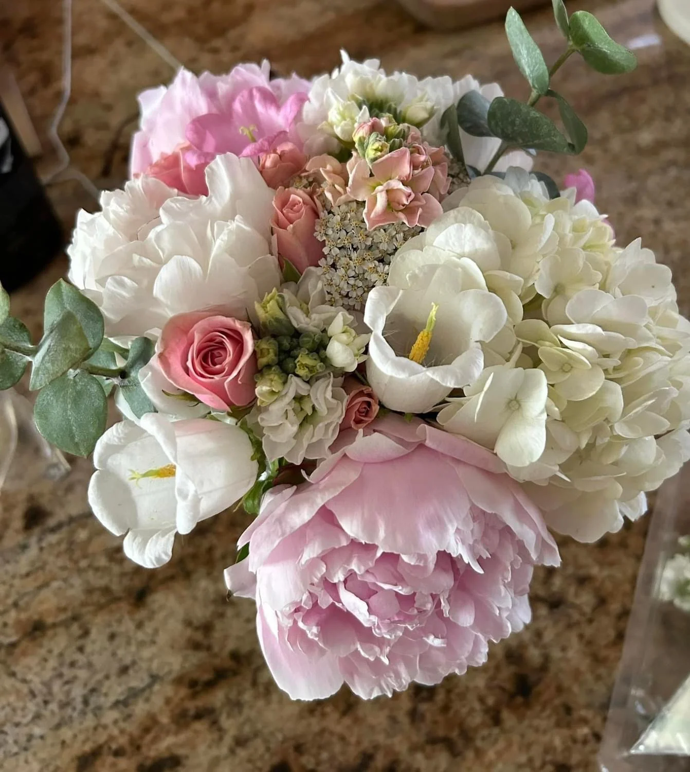 blushing bridal bouquet designed by rhode island wedding florist.