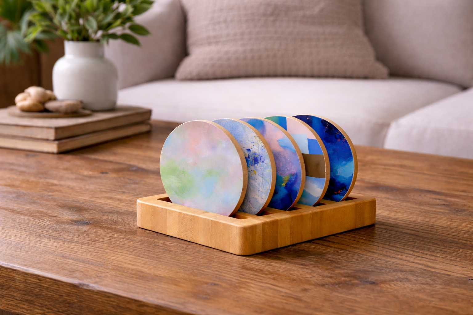 Set of 5 Skies of Possibility with wooden stand.png