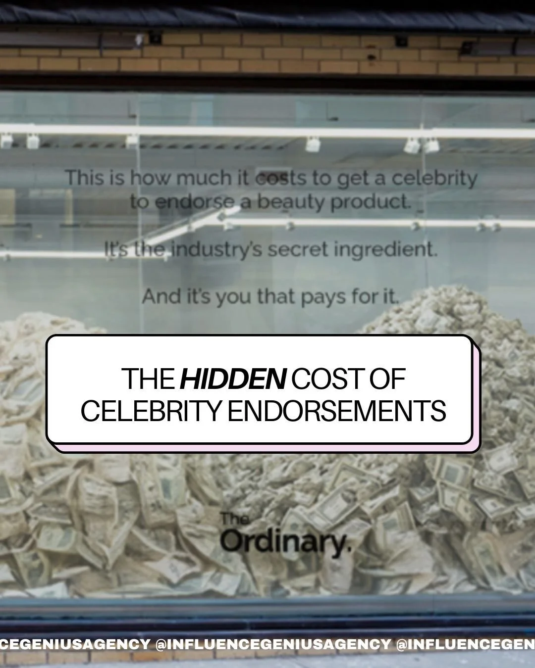 The Ordinary's recent pop-up in NYC unveiled a startling truth: celebrity endorsements can inflate skincare product prices by 30% to 100%, with some celebrities charging up to $10 million for a single post 

In contrast, partnering with nano and micr