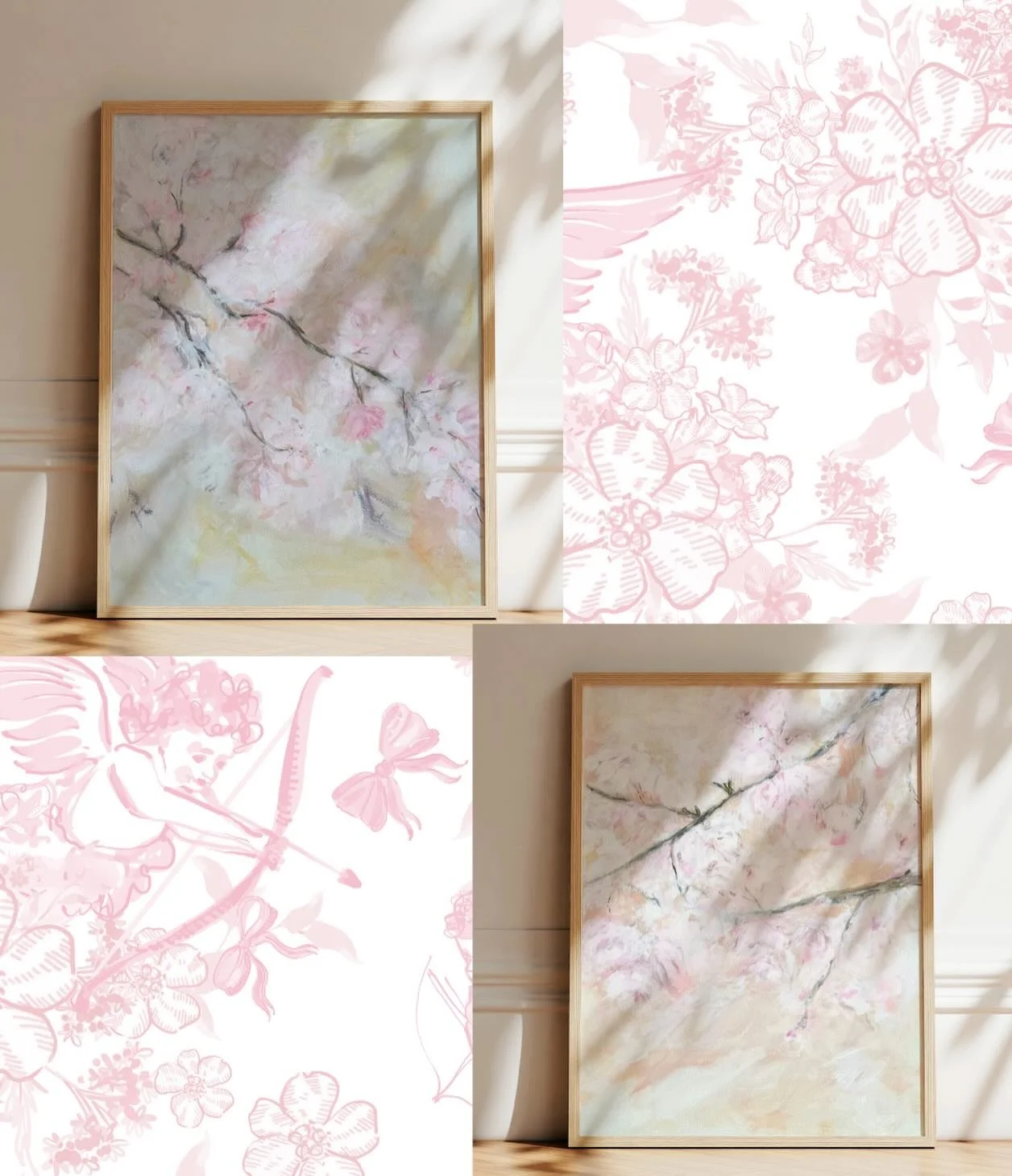 Soft blooms for soft hearts 🩷  March Blooms l | March Blooms ll.  #softflorals #romanticinteriors #botanicalart #artforquietspaces#southernartist