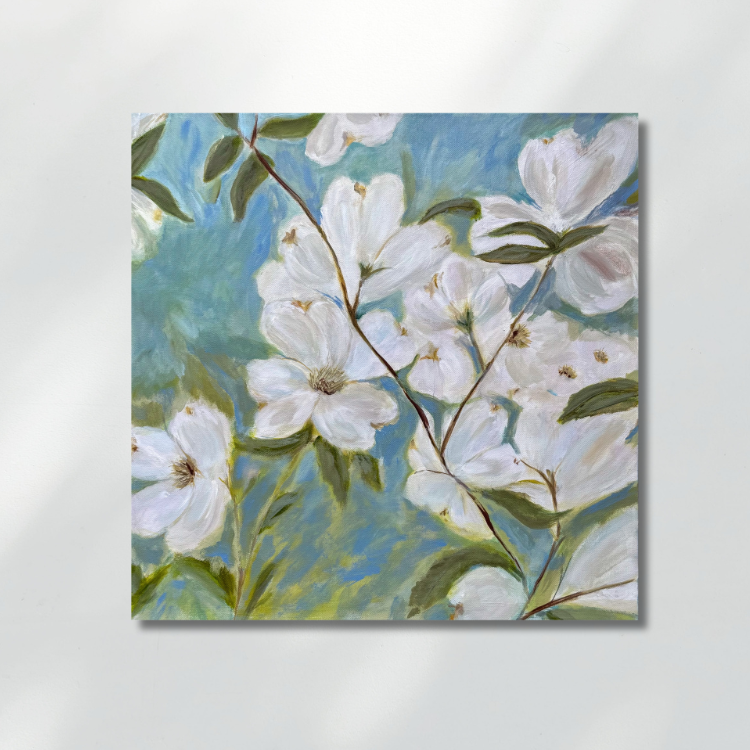 Where Blossoms Drift—
24 x 24  •
Acrylic on canvas •
$600