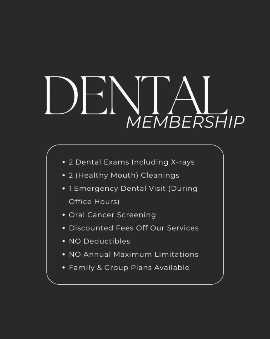 An image listing the gentle dental membership for Kirkwood Family Dental.