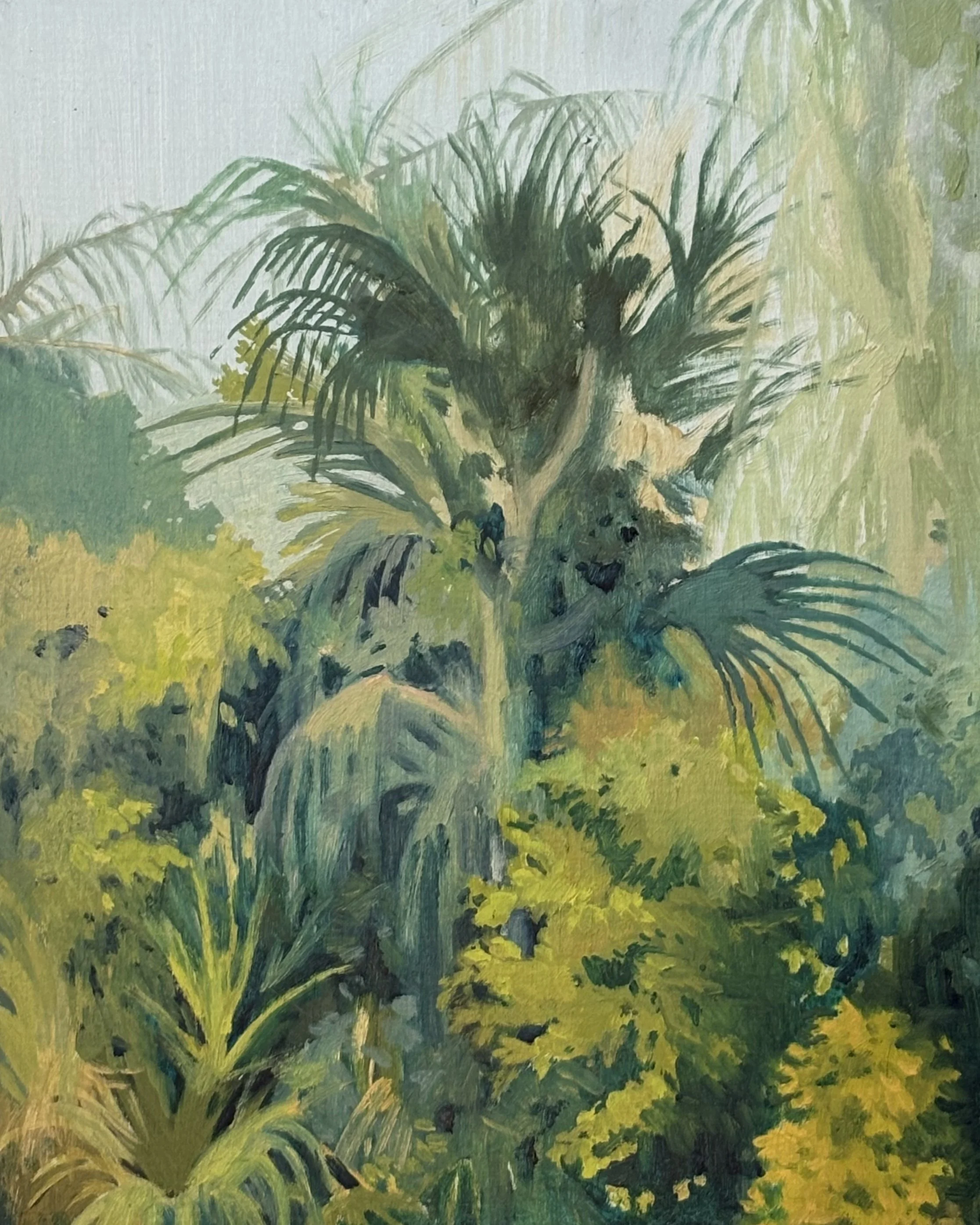 i wish it would rain, oil on wood, 2025