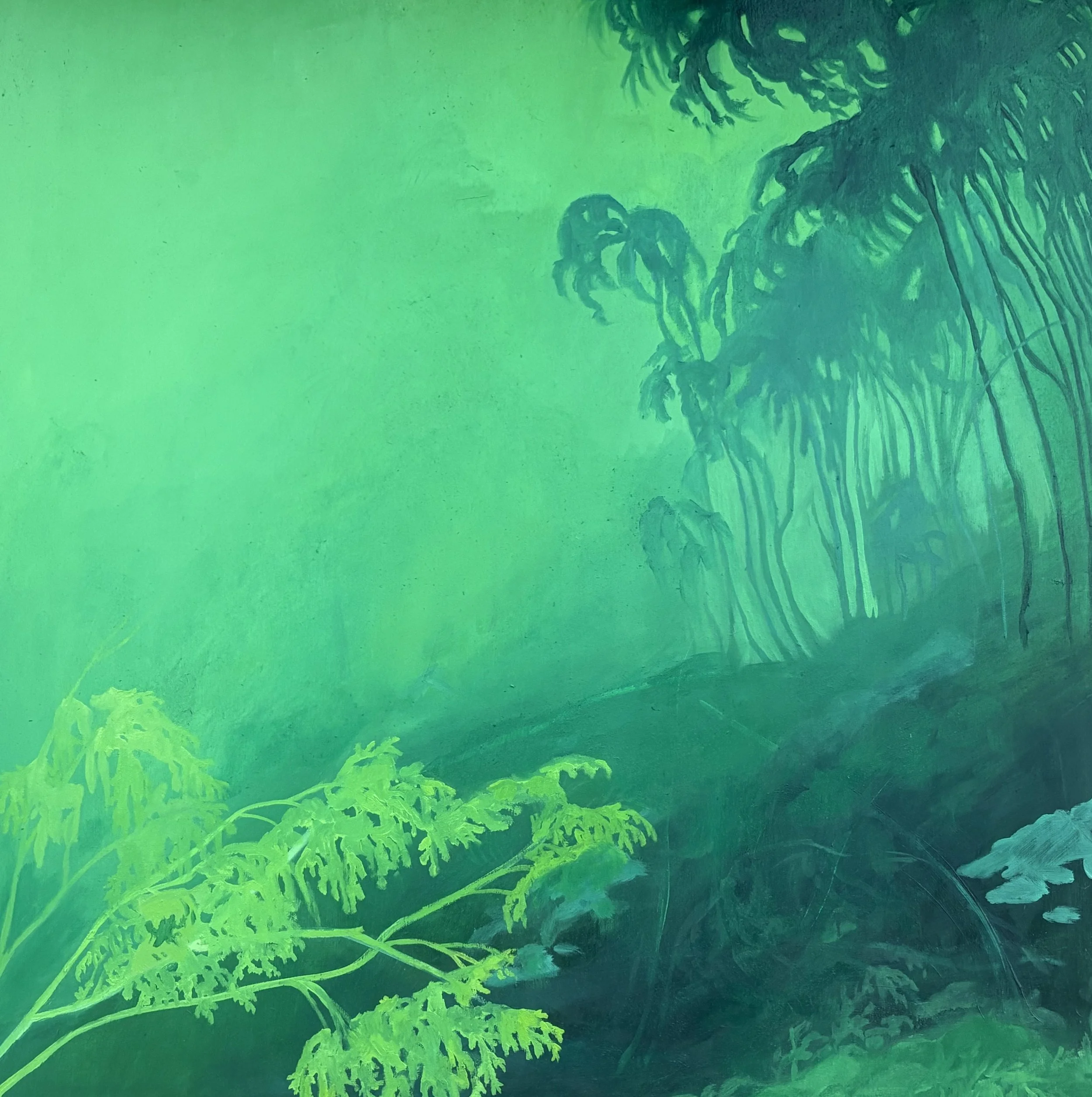 tidal pools, oil on wood, 2025