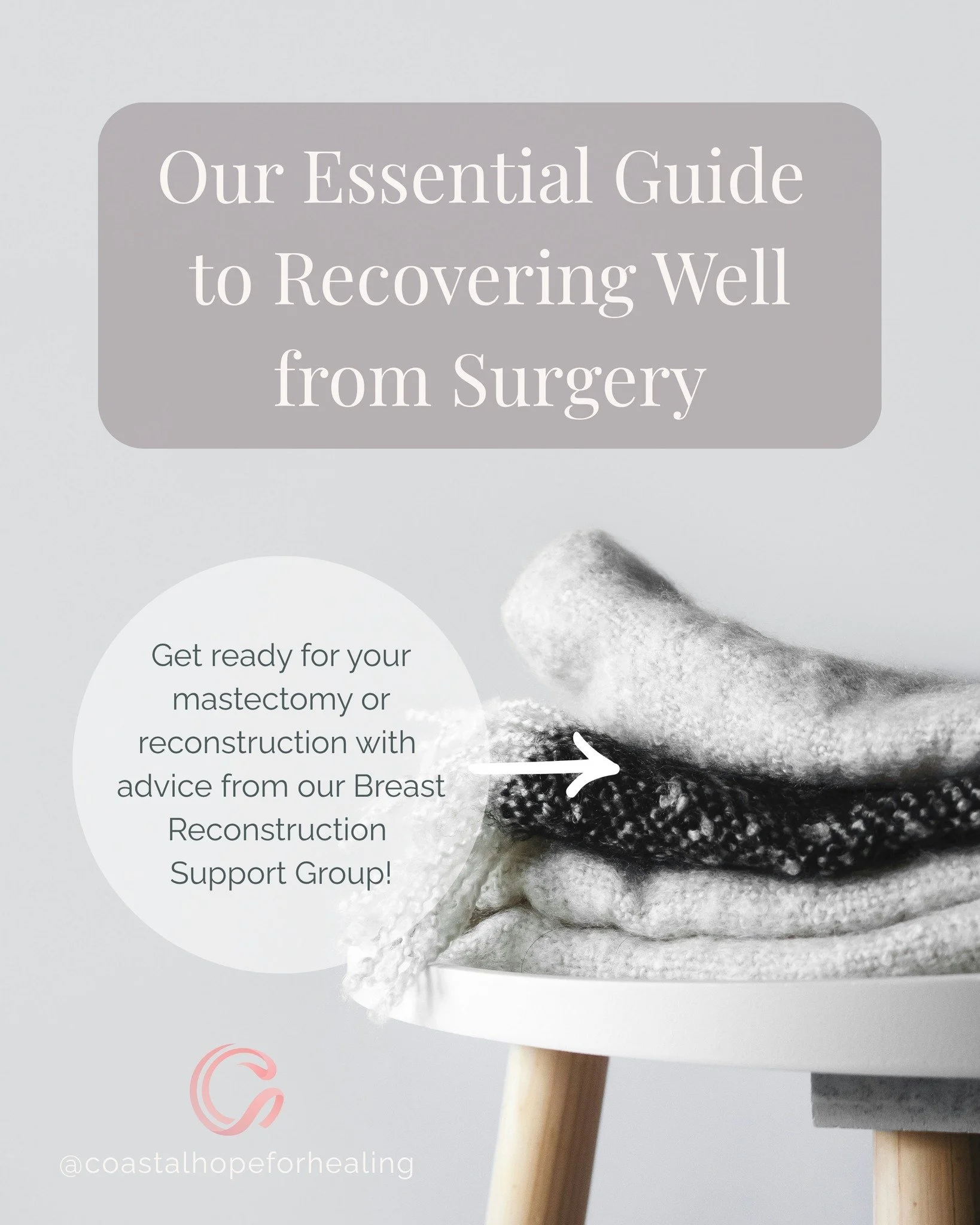 📝Coastal Hope&rsquo;s Essential Guide to Recovery📝

Healing after surgeries like a mastectomy or breast reconstruction can feel overwhelming, but you don't have to do it alone. Coastal Hope for Healing has curated a guide filled with must-have tips