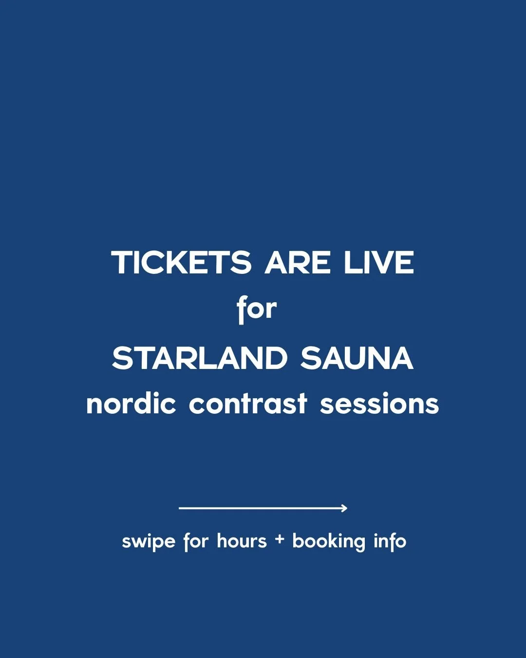 Tickets are live for January&rsquo;s STARLAND SAUNA SESSIONS - regular sauna + cold plunge sessions that will take place AFTER our NEW YEARS DAY EVENT

Embrace the winter + get a head start on your resolutions with Sauna and Cold Plunge in the back l