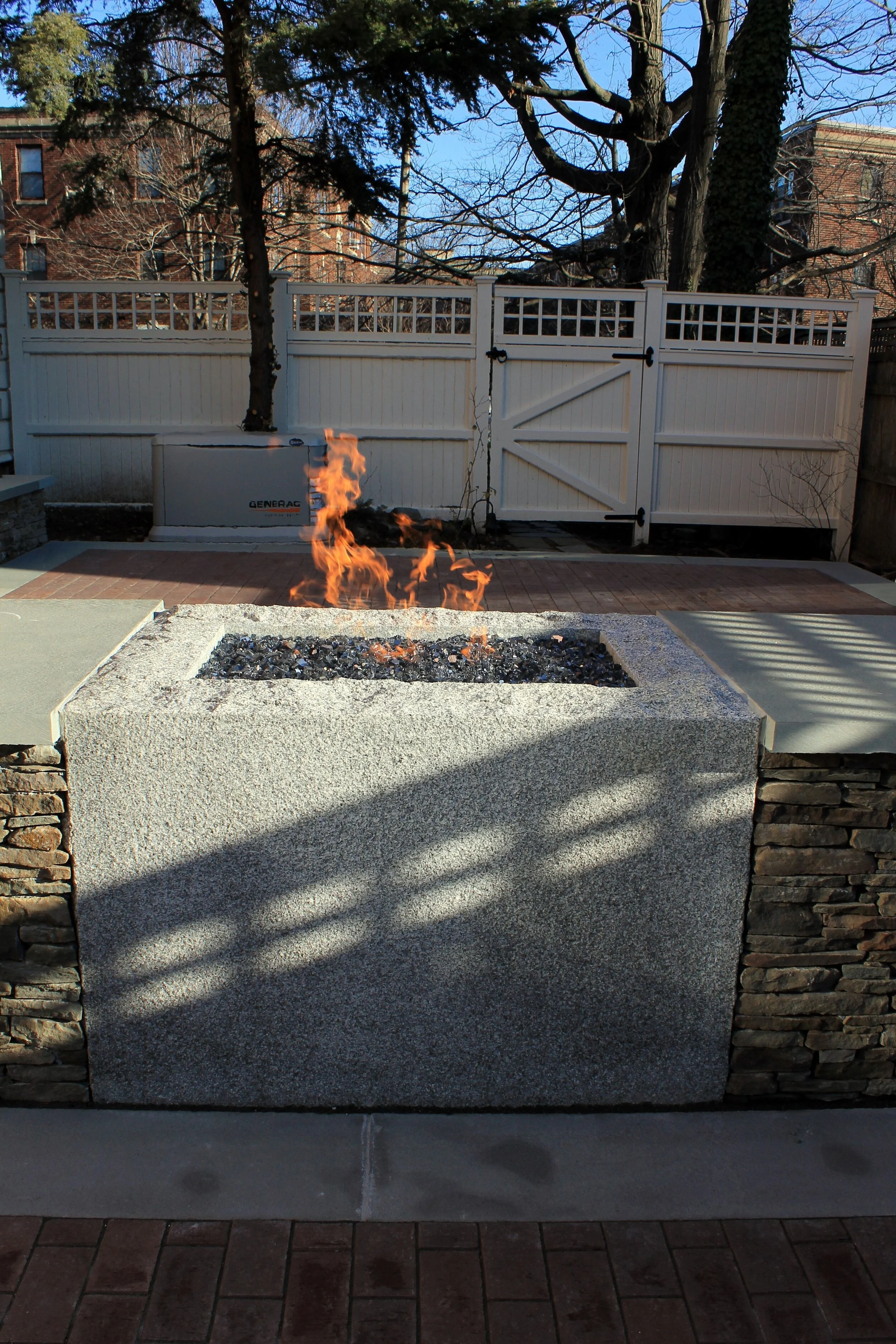 Custom fire pit in Needham, MA with contemporary style