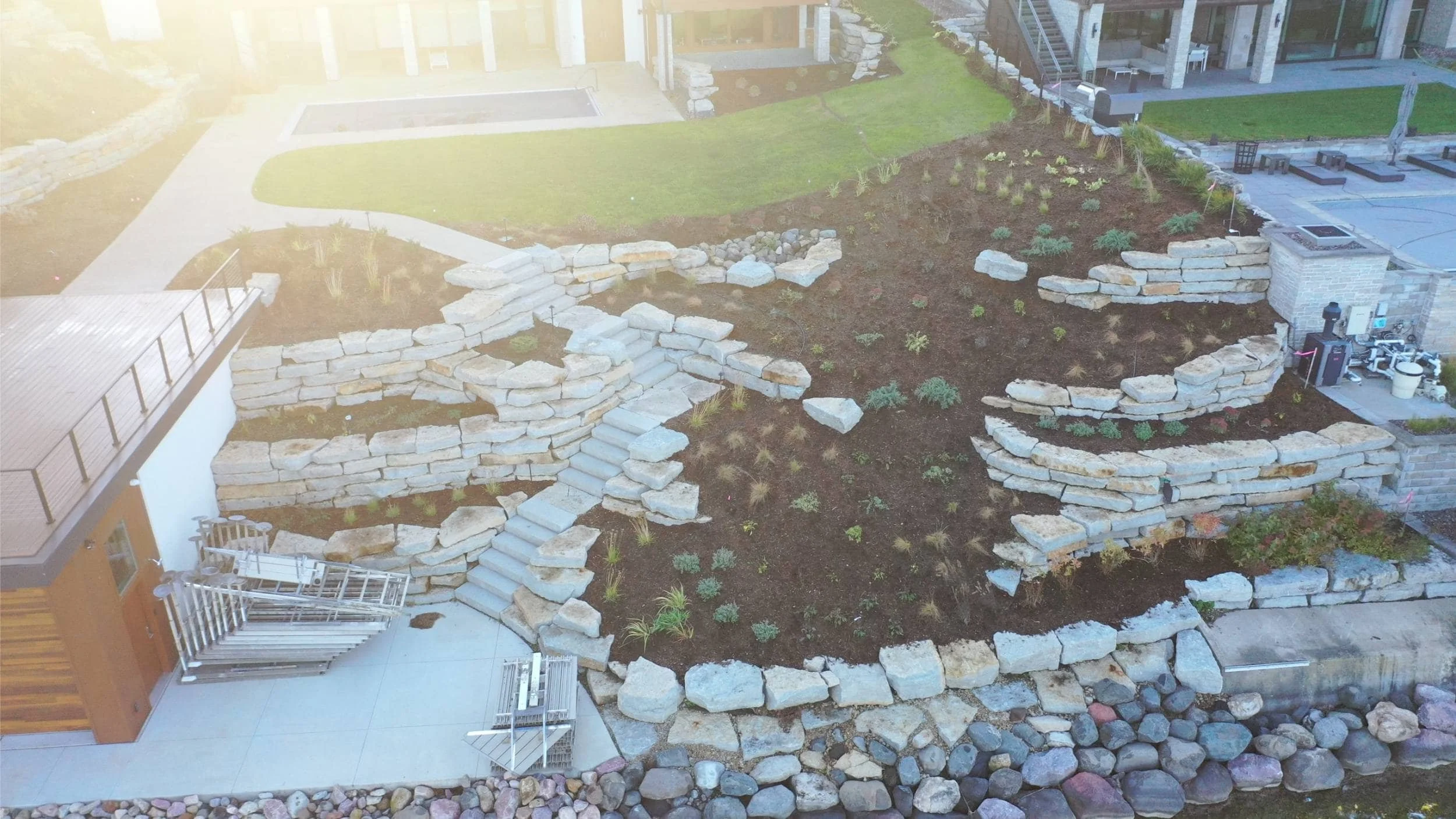 decorative block retaining wall in Sun Prairie, WI for outdoor design