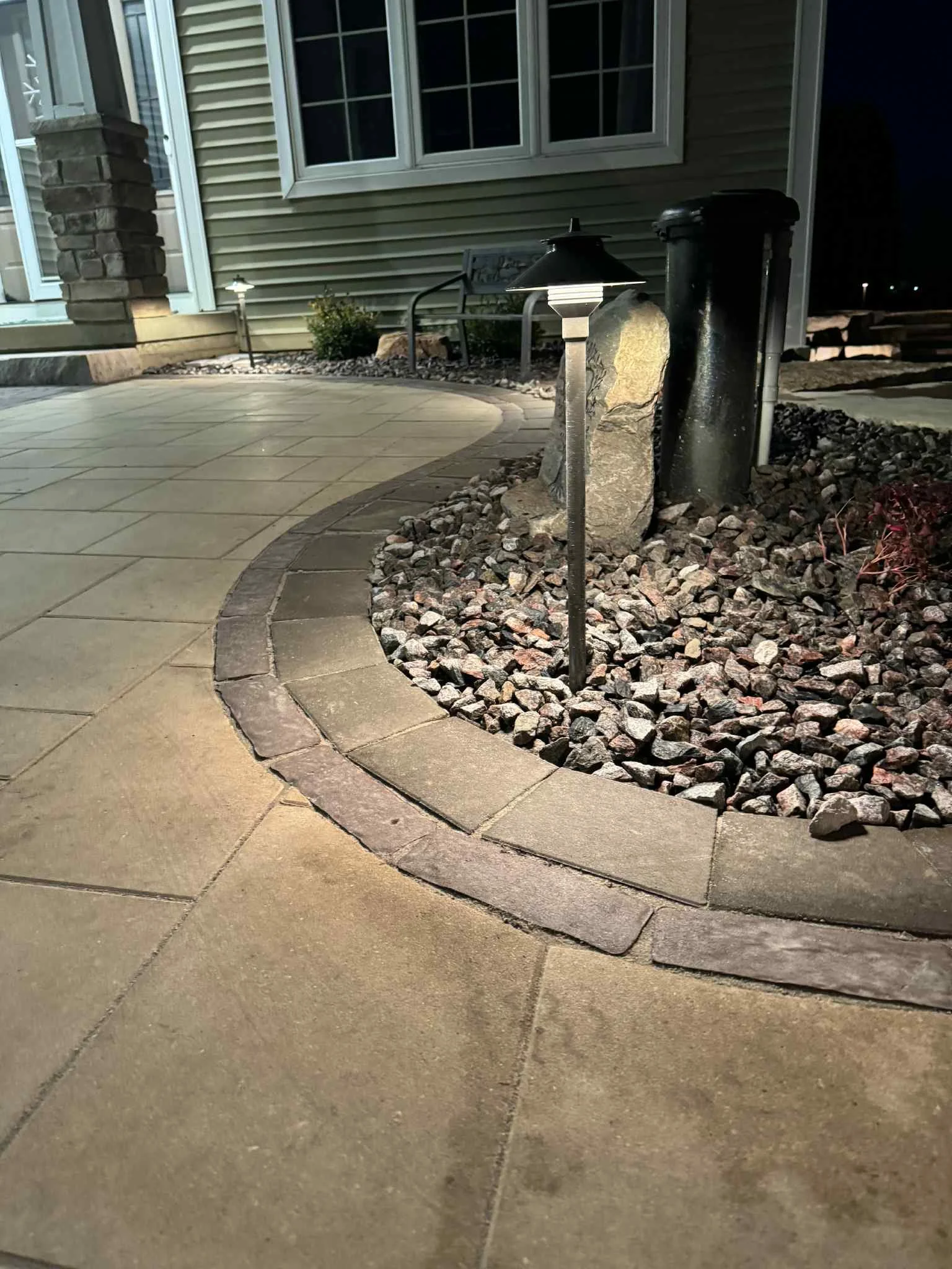 Custom lighting design for outdoor kitchen area in Middleton, WI