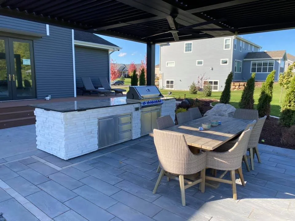patio and outdoor kitchen  waunakee wi