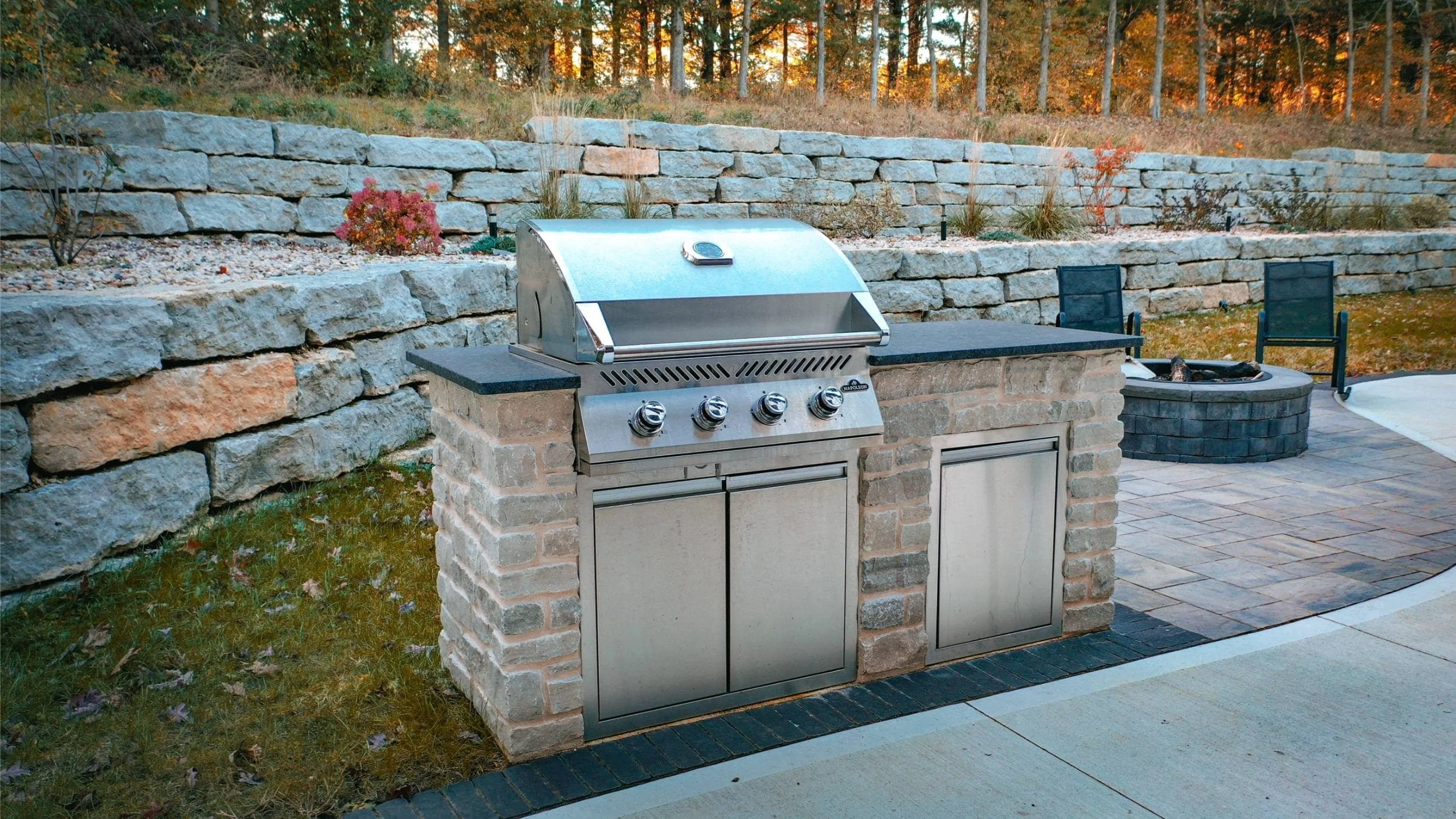Custom Outdoor Kitchen With Smoker Grill in Waunakee, WI