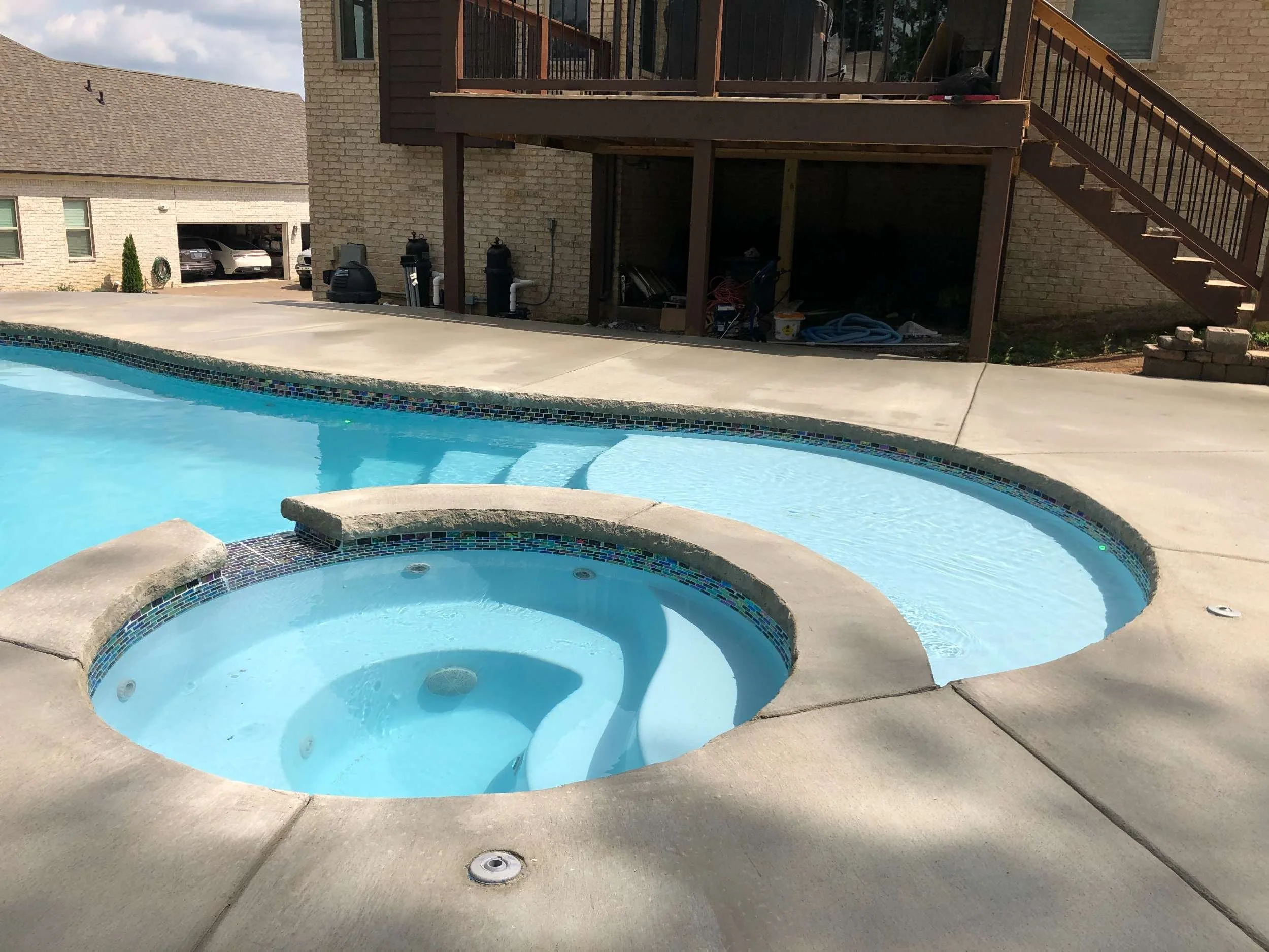 Proven fiberglass pool design installed in a residential setting in Madison, WI