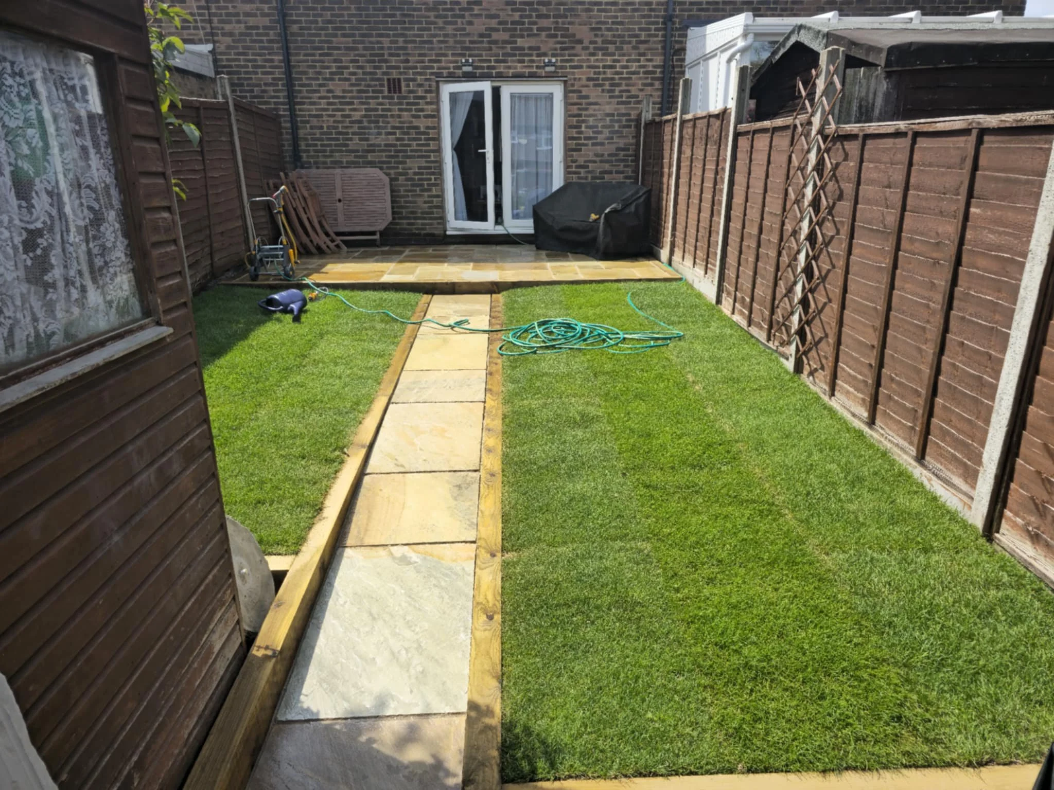 Mint Indian sandstone garden makeover