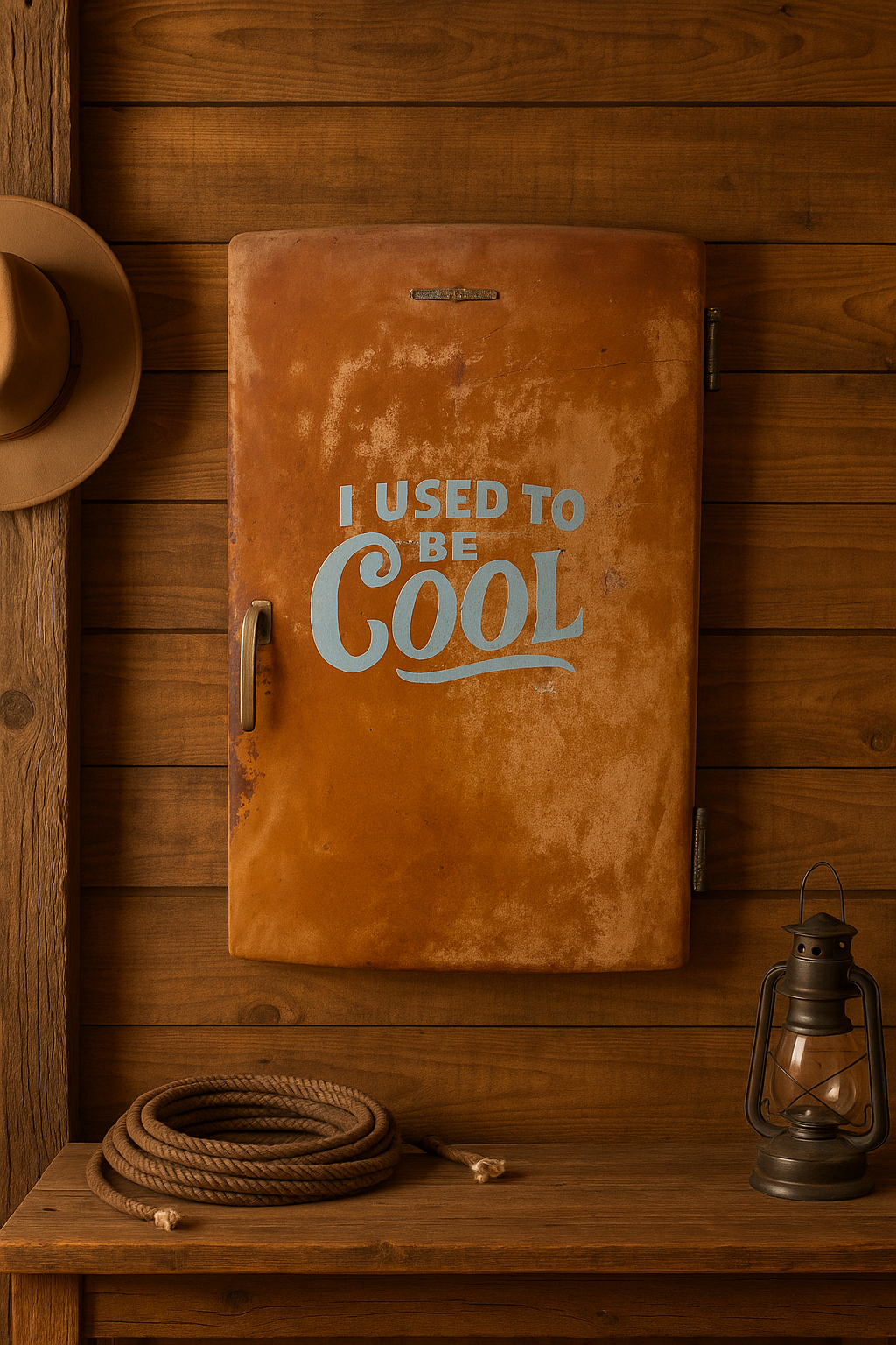 Fridge on rustic wall.png