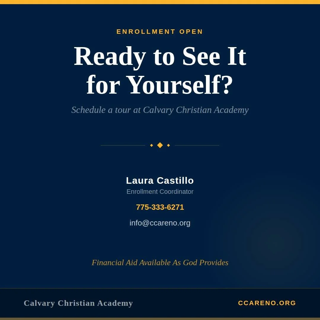 The best way to know if a school is the right fit for your family is to visit. Walk the halls, meet the teachers, sit in on a class, and ask every question on your heart. A school that's confident in its mission will welcome your curiosity.

Calvary 