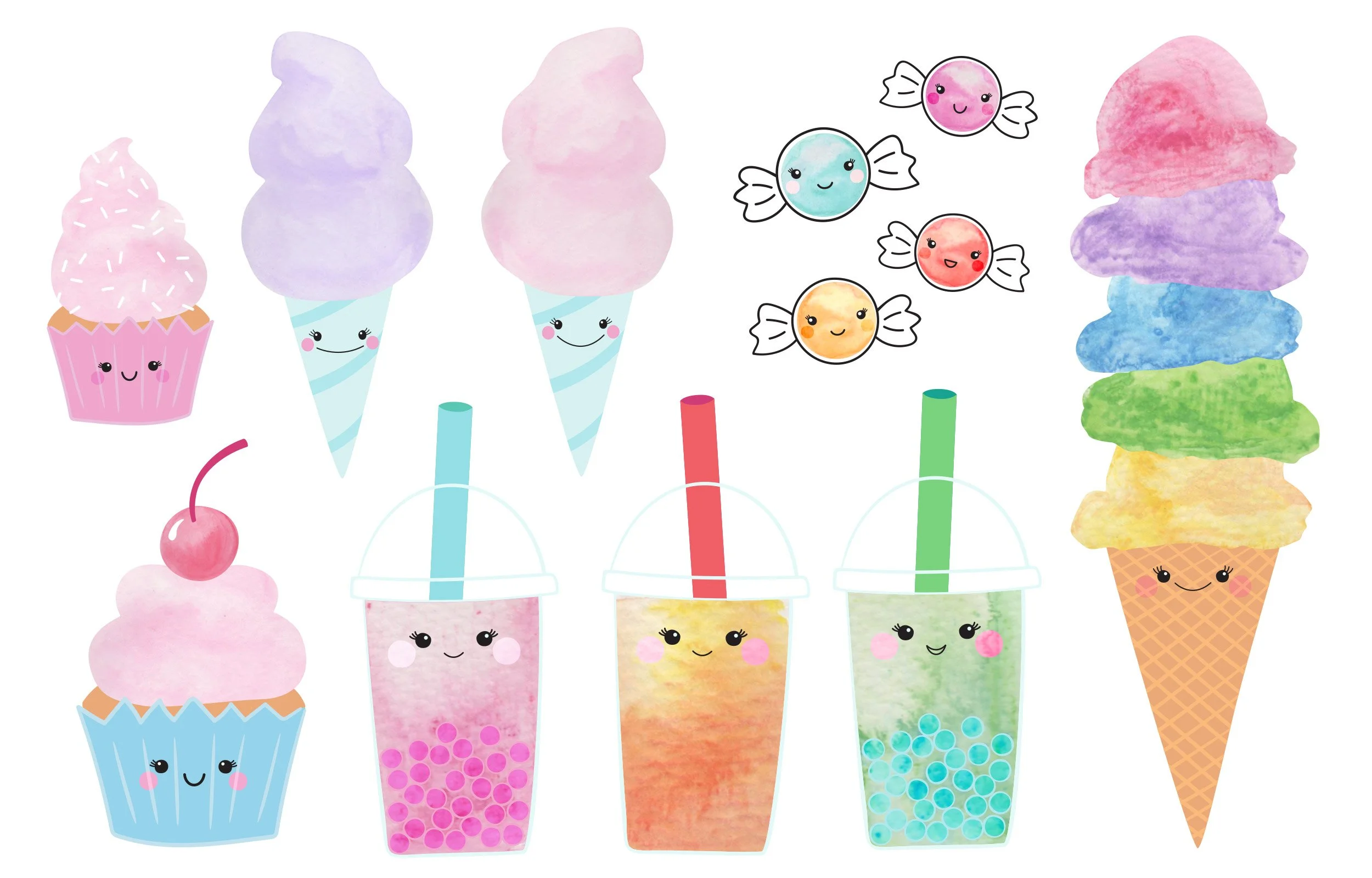 watercolor sweet treats