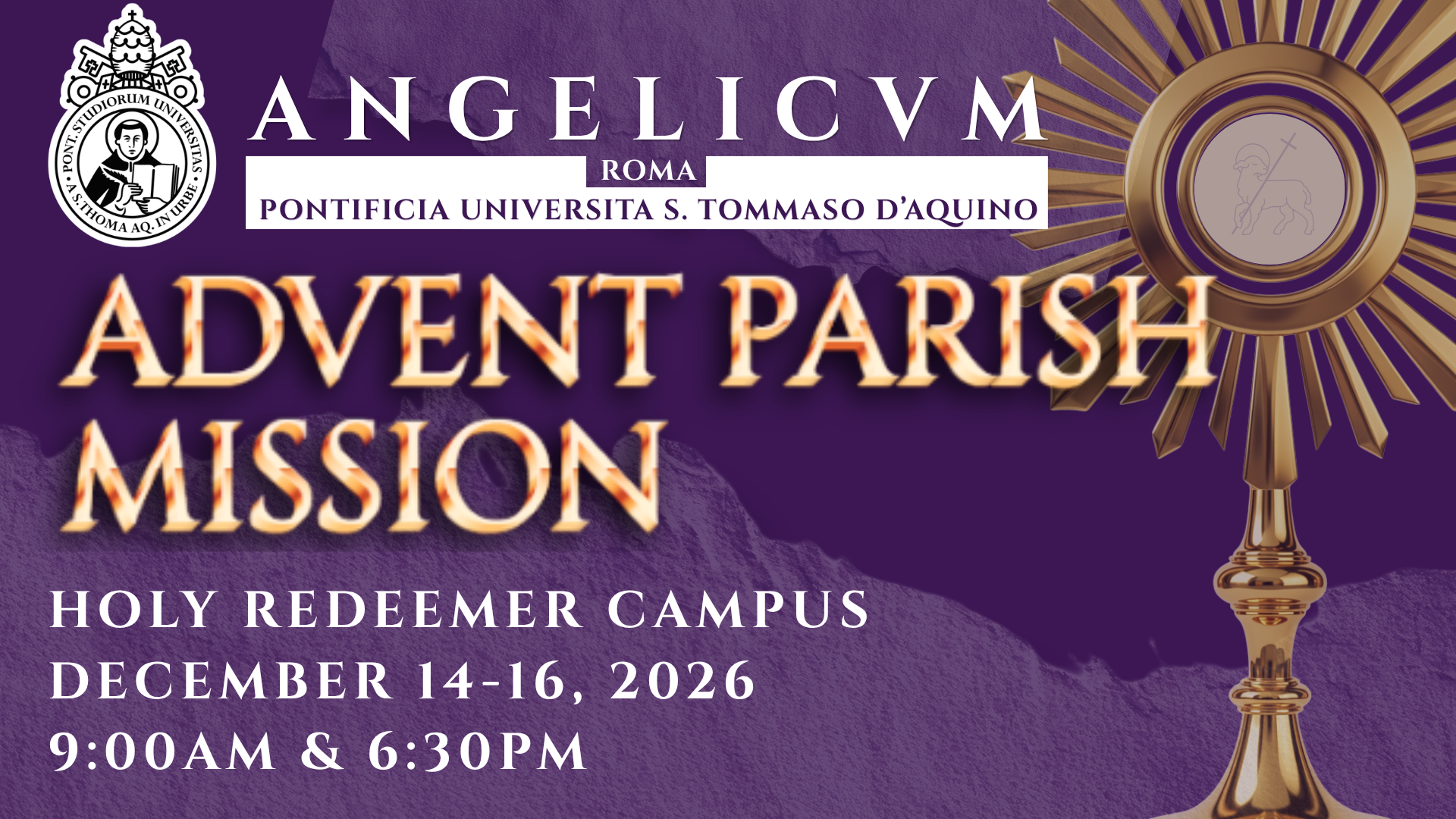 Advent Parish Mission with the Dominican Friars from the Angelicum in Rome