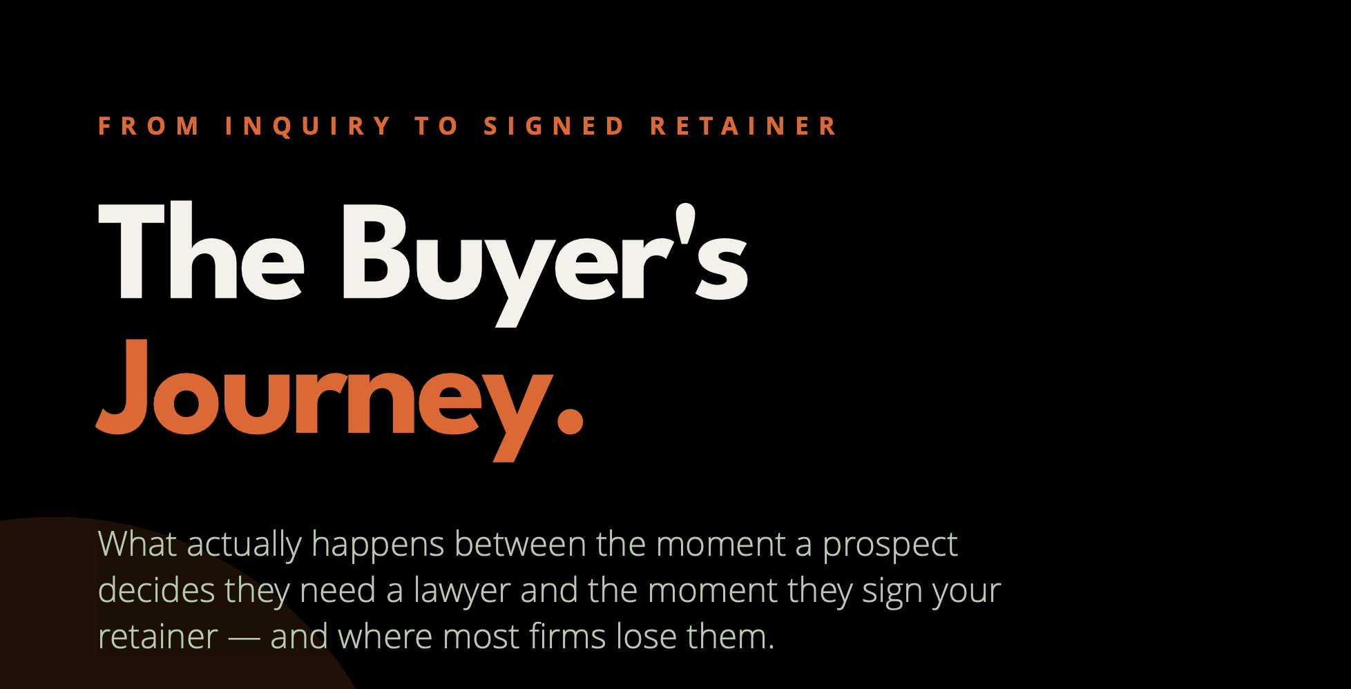 The Buyers Journey: From Intake to Signed Retainer