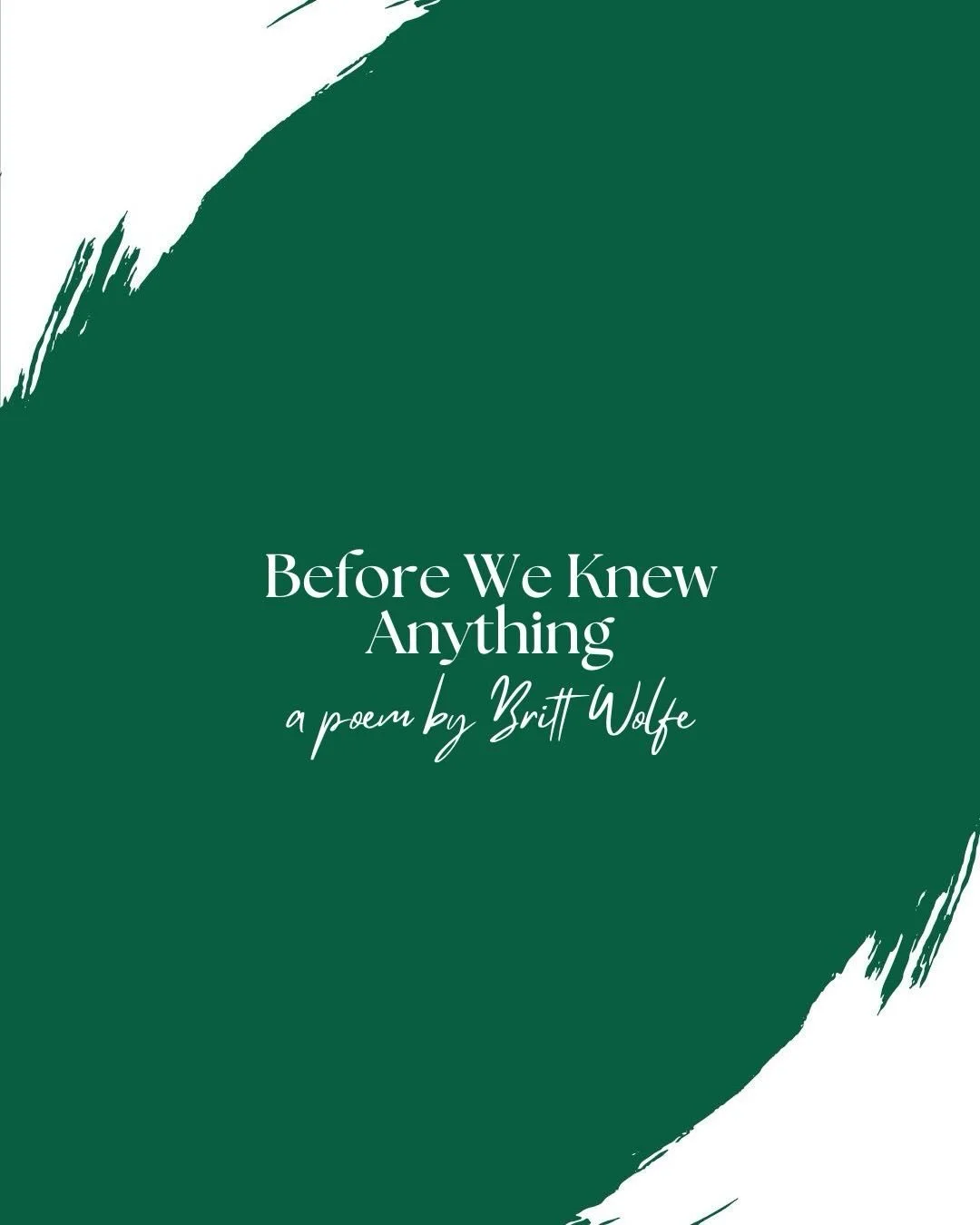 I&rsquo;ve been thinking about childhood lately.

Not in a nostalgic, everything-was-perfect kind of way &mdash; but in the way that remembers how light everything felt.

How new. How immediate.

There was a kind of freedom in not knowing. In trustin