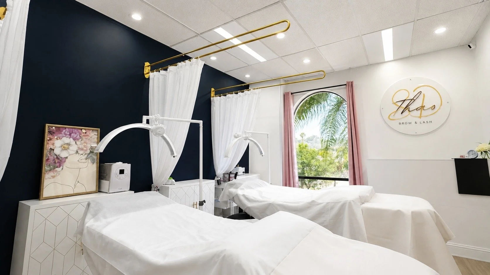 Interior of Thao SD Brow & Lash beauty studio in Mission Valley, San Diego