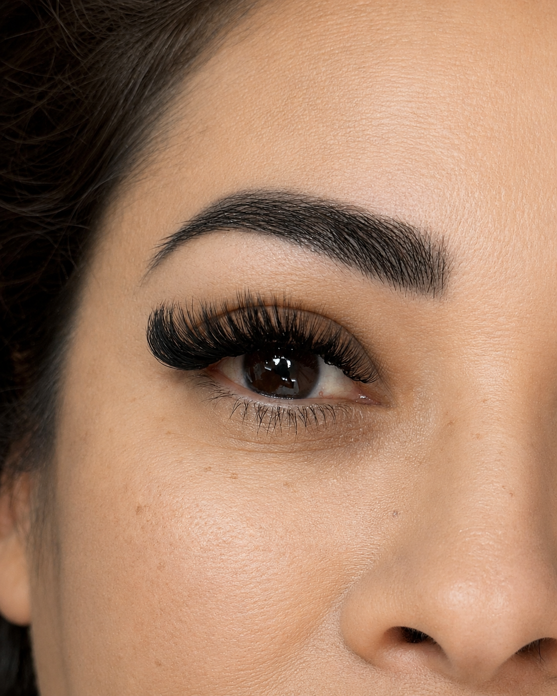 Volume lash extensions with a full fluffy finish at Thao SD Brow & Lash in San Diego