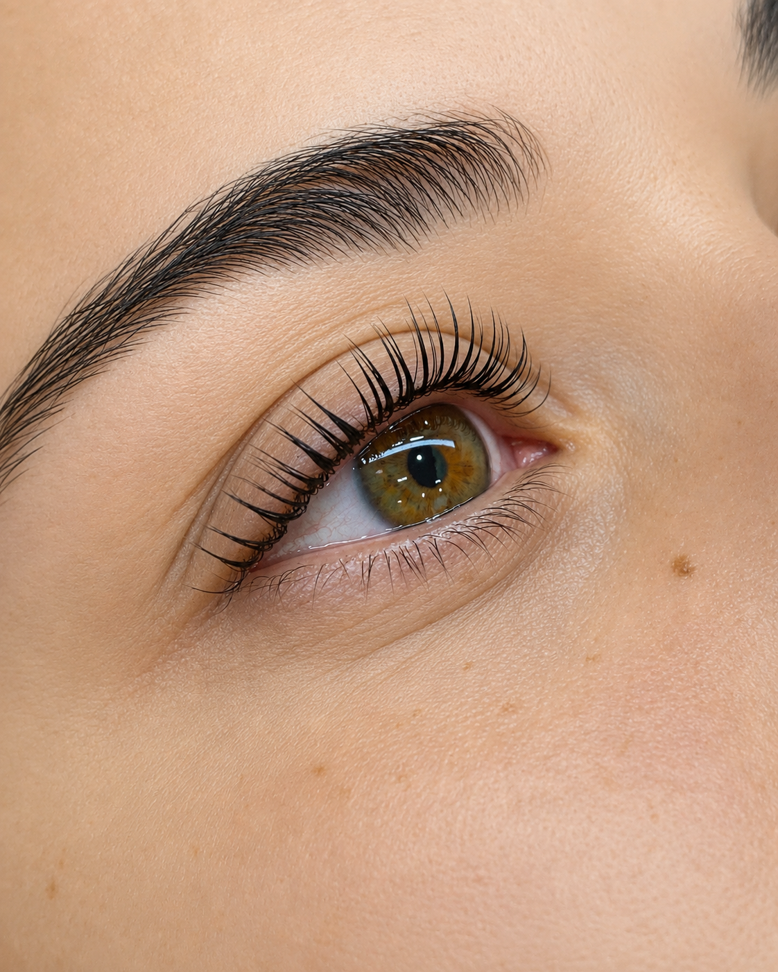 Korean Lash Lift and Tint showing naturally lifted lashes at Thao SD Brow & Lash in San Diego