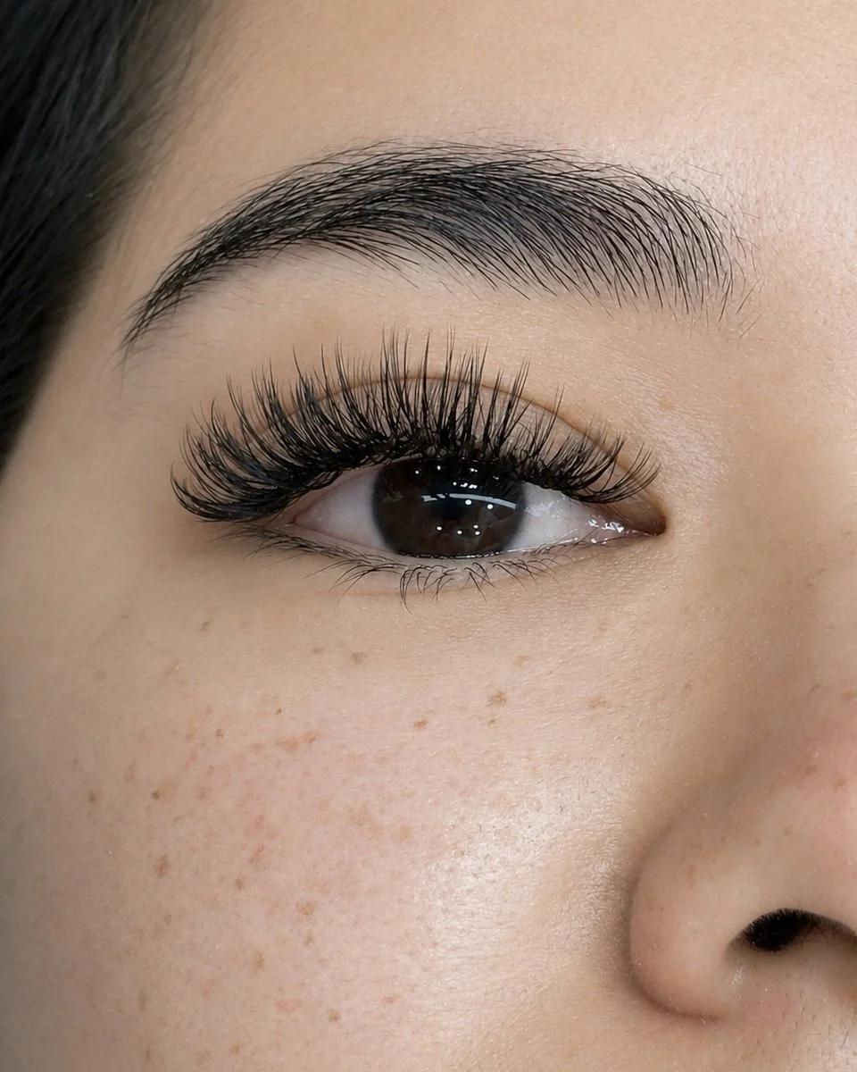 Hybrid lash extensions with soft fullness and texture at Thao SD Brow & Lash in San Diego