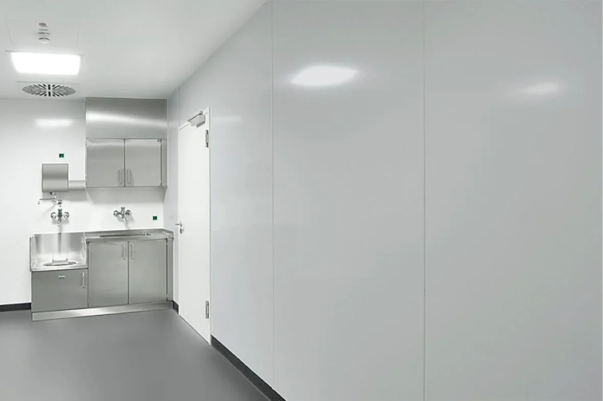Stainless Steel Hygienic Wall Cladding in a Commercial Kitchen