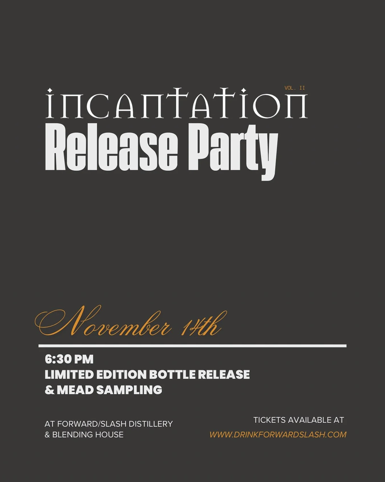 Join us and our pals from @zymarium this Friday for a night of sampling Mead and the Limited Release of Incantation Vol. II. 🖤

All guests will enjoy a sampling of Mead, including the Endless Pear Vanilla, and our Limited Edition bottling of Incanta