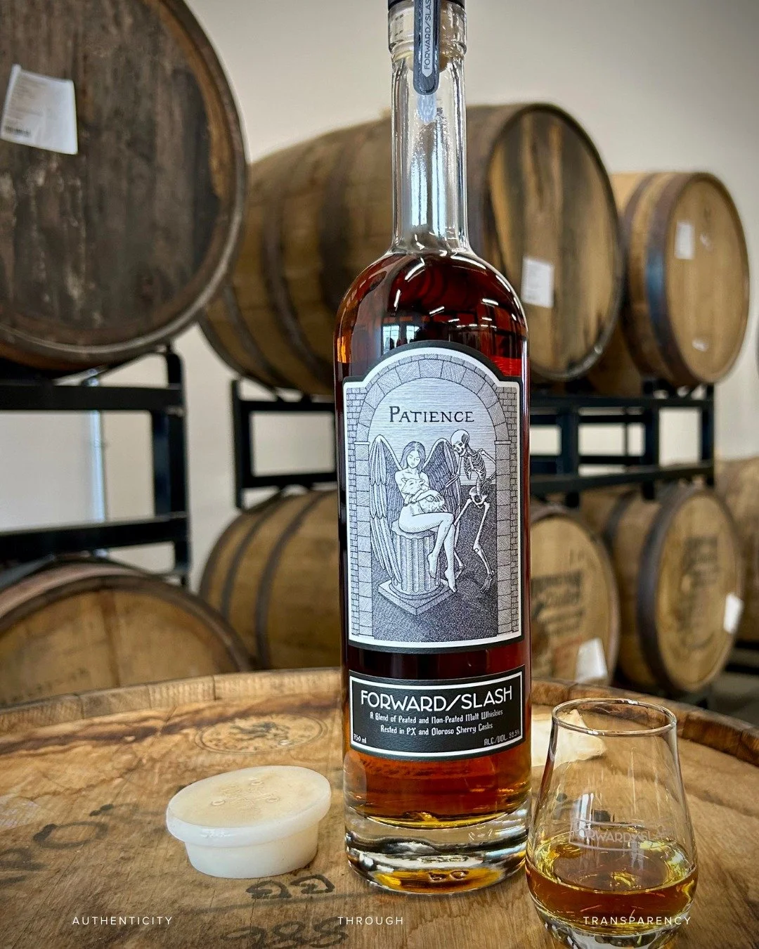 A standout spirit we've selected for these cooler winter months and one we're exceptionally proud of is Patience 🖤 We named this blend Patience as a testament to the nearly two-year journey it took to craft it. Earlier this year, this blend earned u