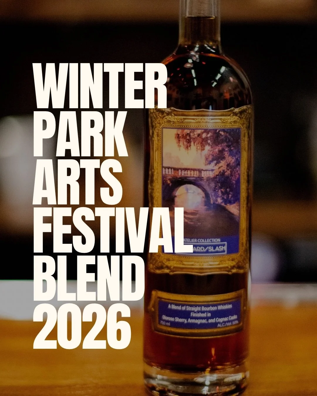RELEASE DAY 3/20/2026
Introducing Winter Park Art Festival Blend 2026 from our Atelier Collection.

In celebration of the historic Winter Park Sidewalk Art Festival, this bourbon is artwork all its own. A blend from three distinct distilleries, it re
