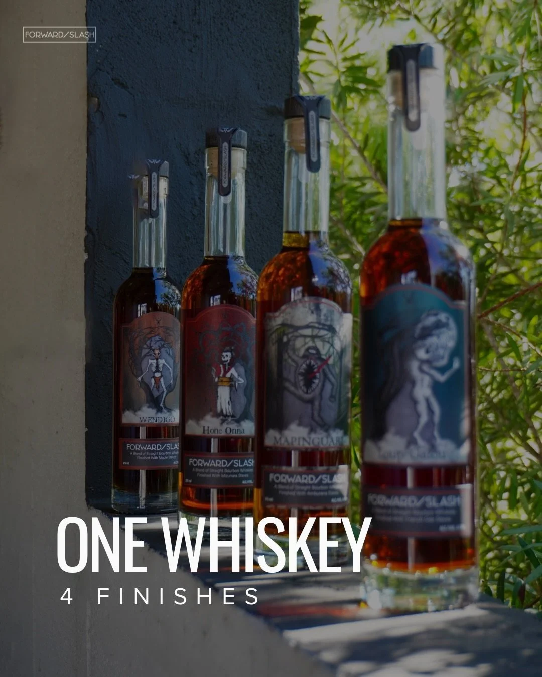 One whiskey finished 4 different ways...we bring you our Cryptid Series 👹 A hauntingly delicious release, the Cryptid Series draws inspiration from the very staves it was finished in by giving nods to the folklore or cryptids from the regions the wo
