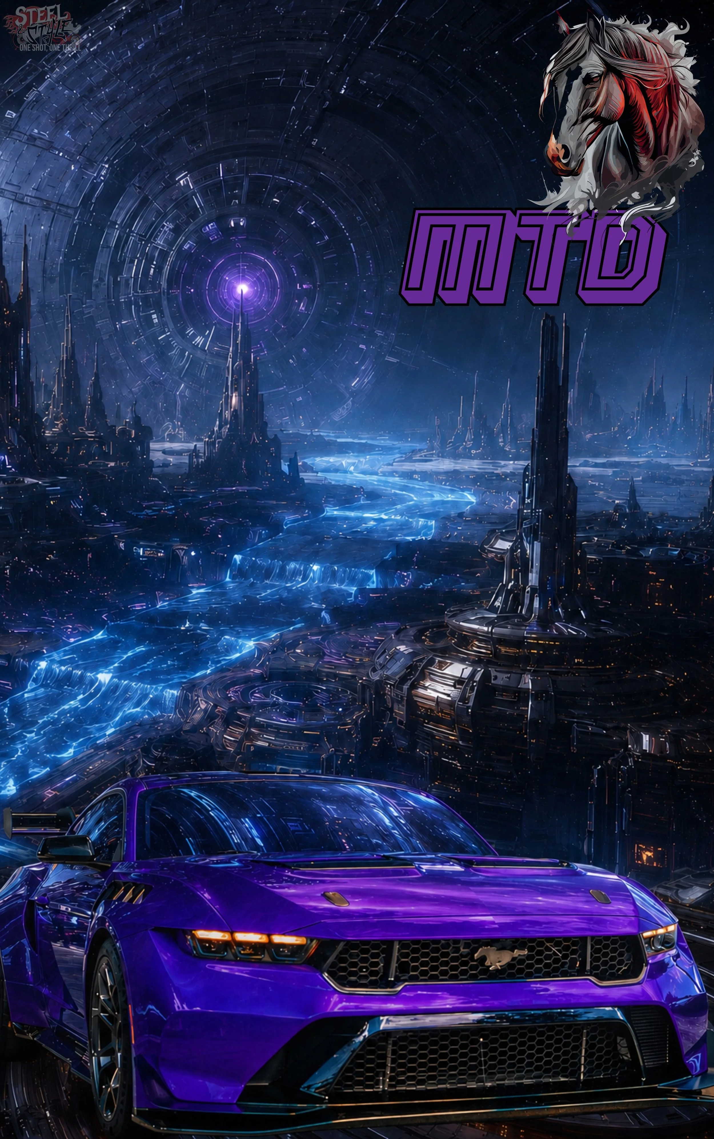 Custom artwork of a MTD Mustang