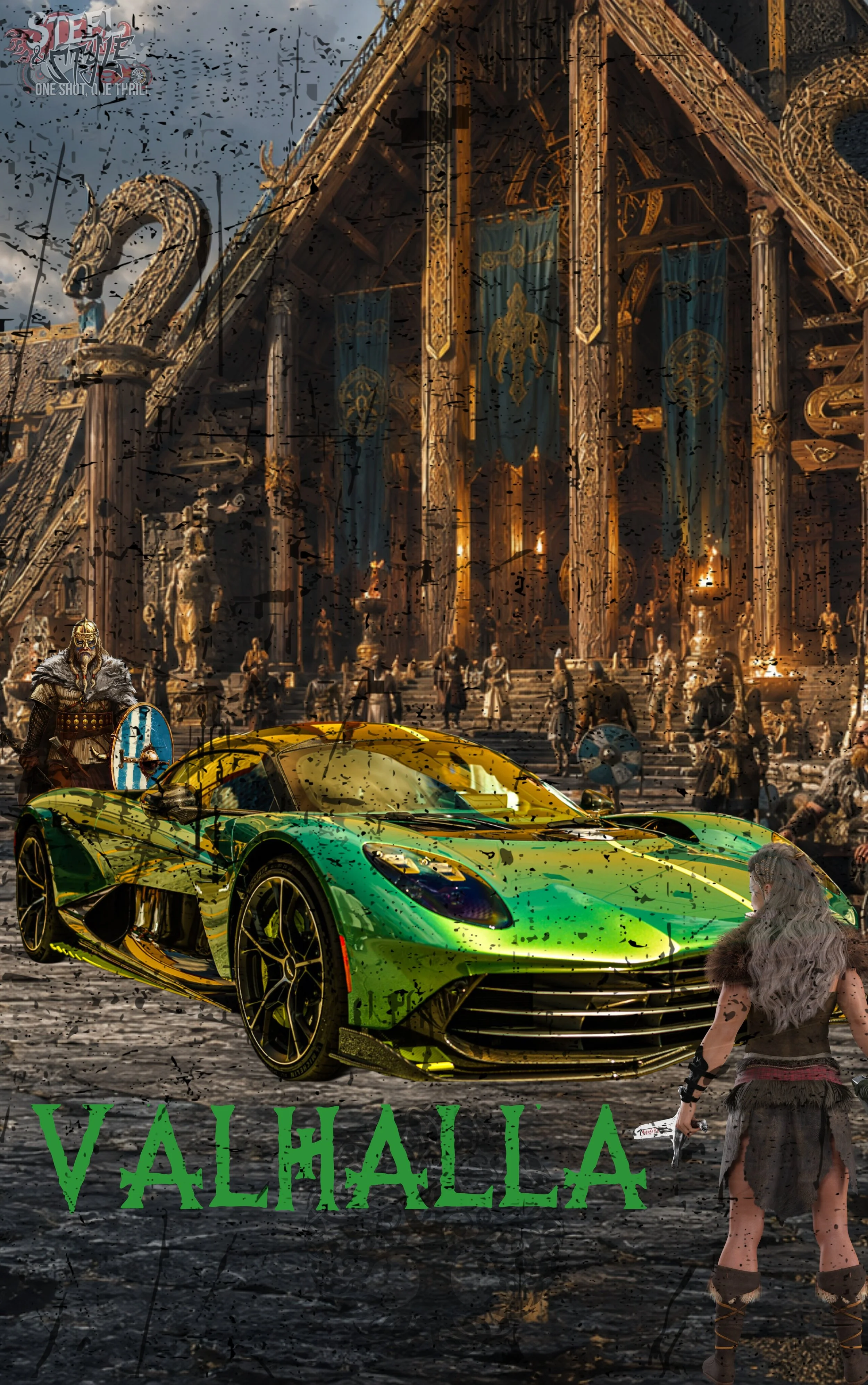 Custom artwork of a Aston Martin Valhalla