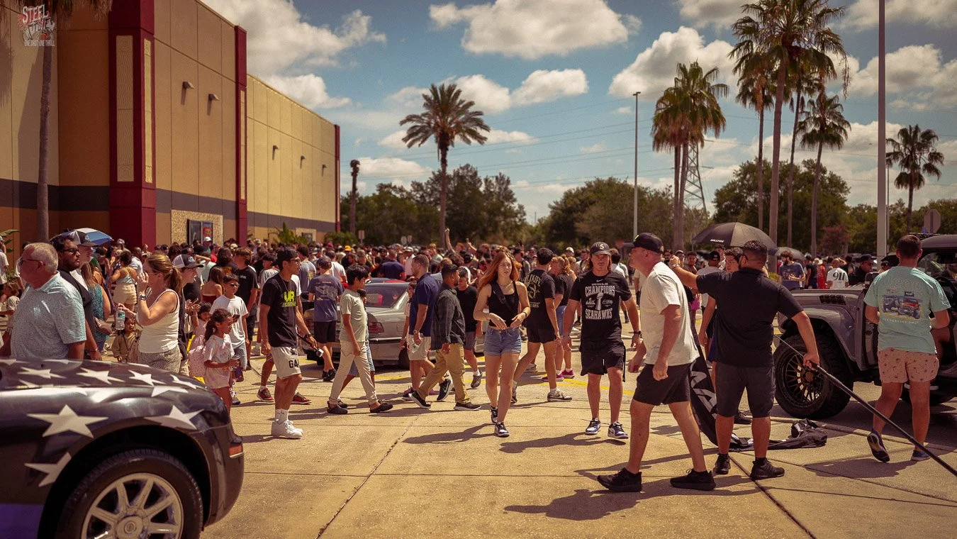 Spectators viewing the super cars during the Hamilton Collection