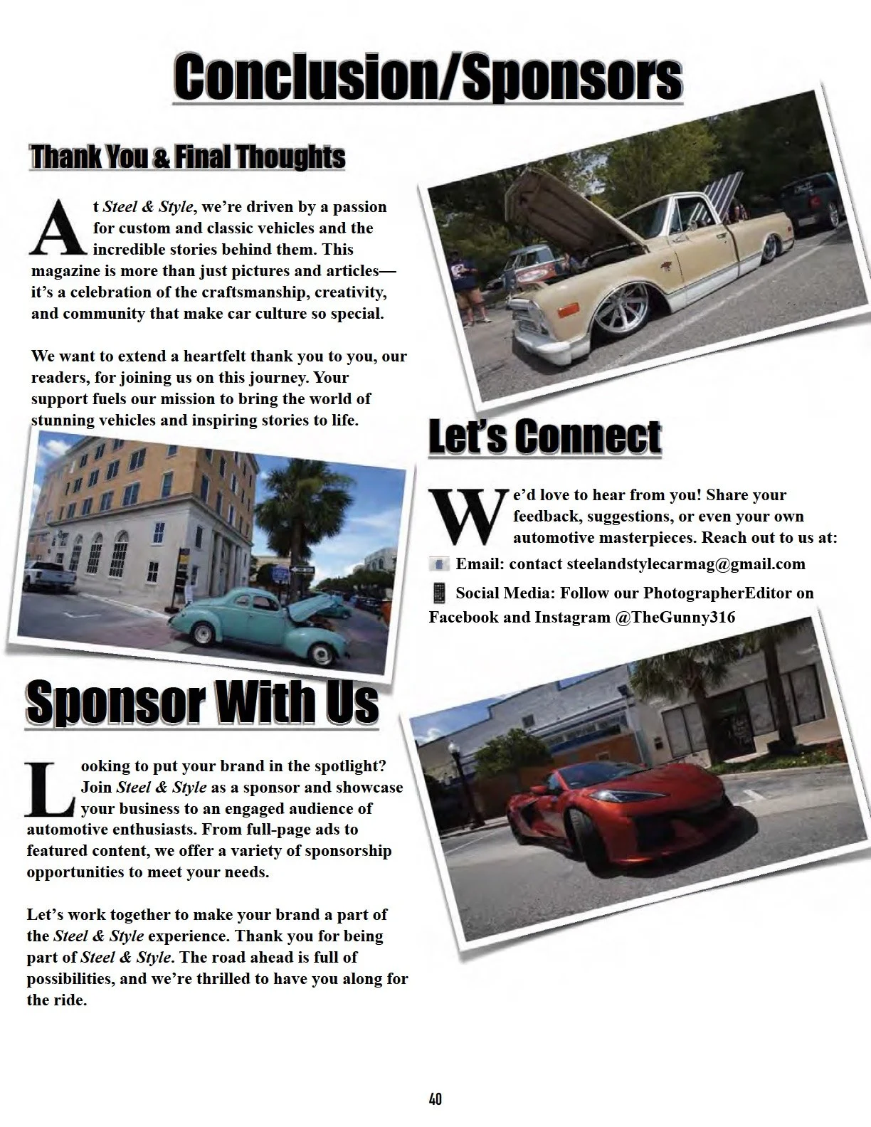 Conclusion/Sponsor request