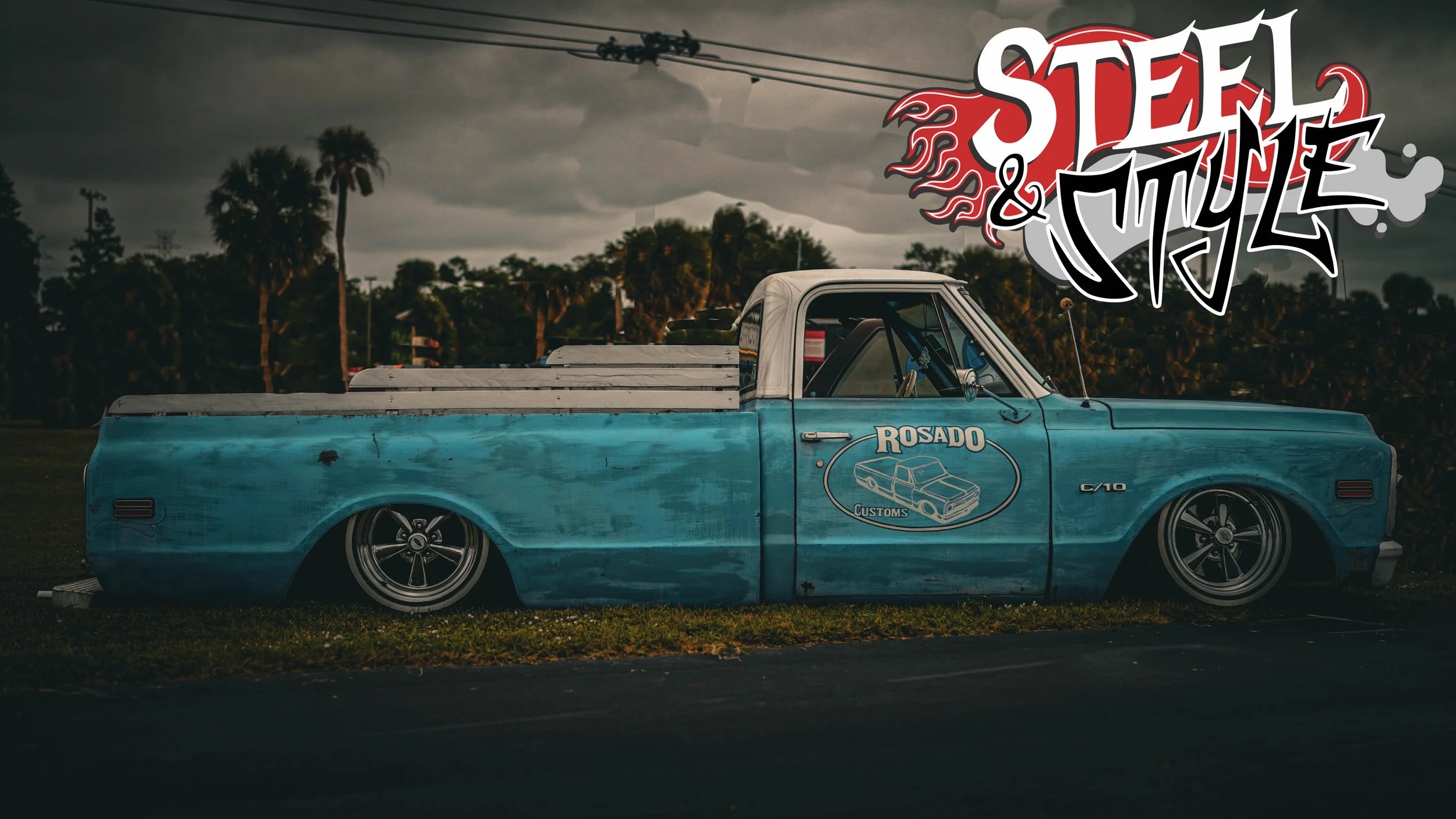 Baby Blue Slammed Chevy Square Body truck at Slamfest October 2025-1.JPG