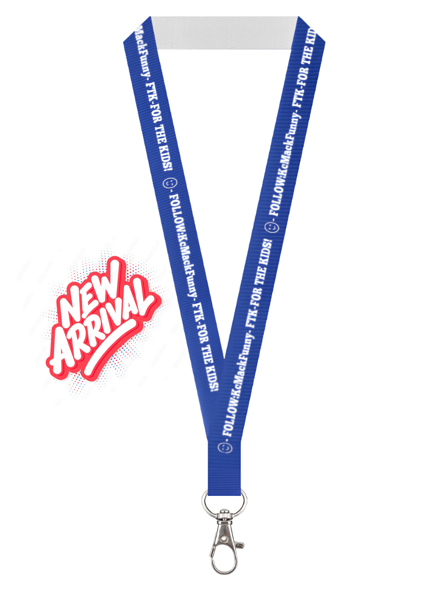 FOLLOW-KcMackFunny-FTK-FOR THE KIDS-Lanyard-Blue and White-Hook-3x4-NEW ARRIVAL.png