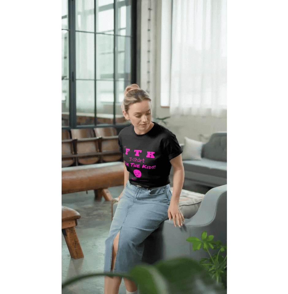 Video-FTK T-Shirt-BLACK and HOT PINK-Female Model-2.gif